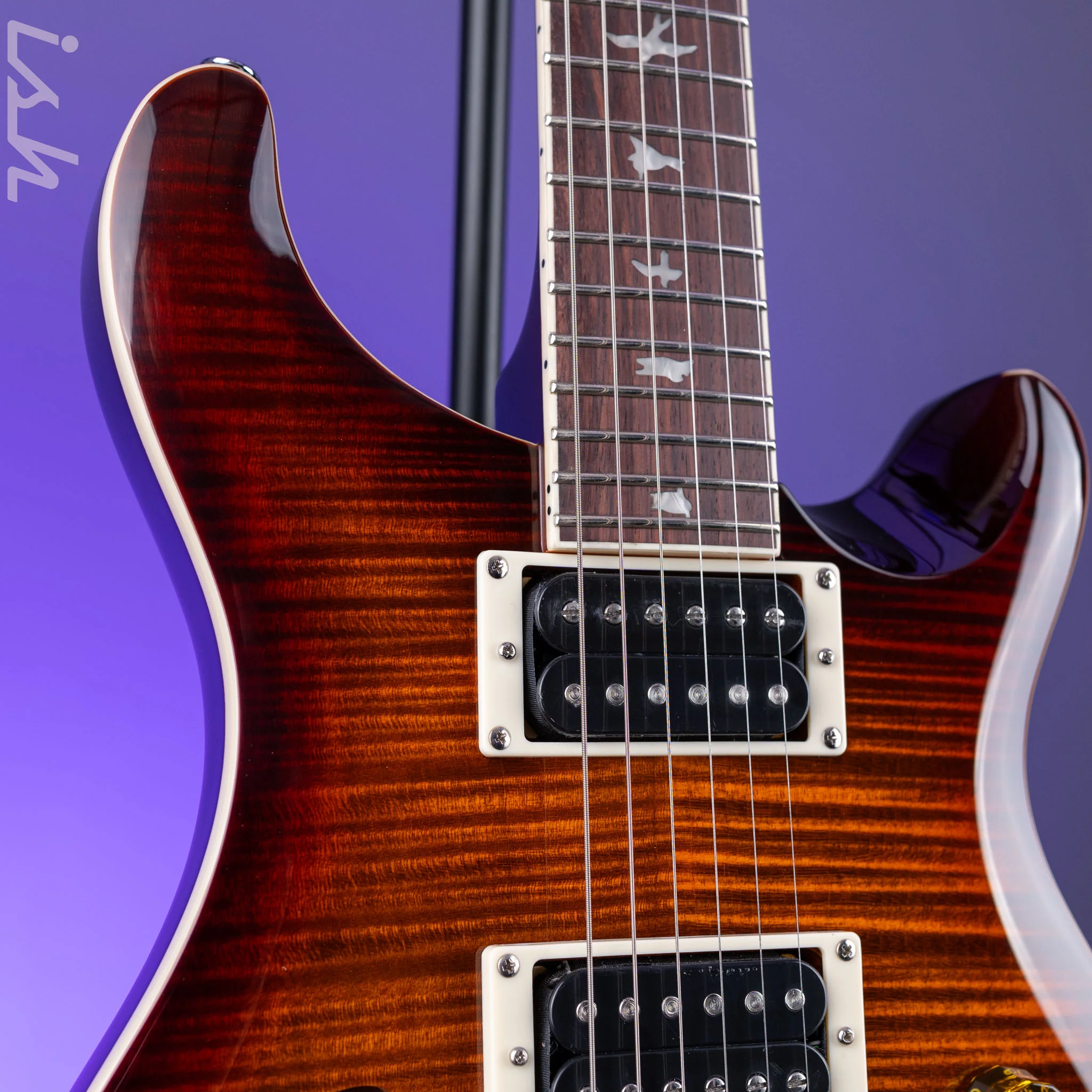 PRS SE Custom 24 Semi-Hollow Piezo Orange Tiger Smokeburst *2025 Release!* - Image 3