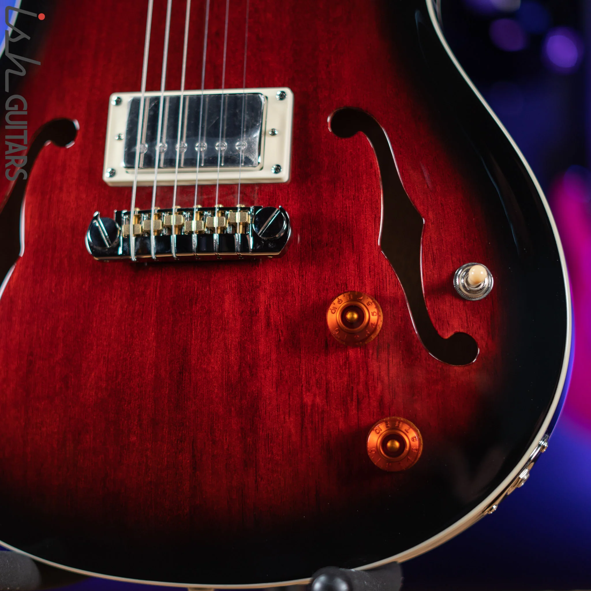 PRS SE Hollowbody Standard Electric Guitar Fire Red Burst Demo - Image 4
