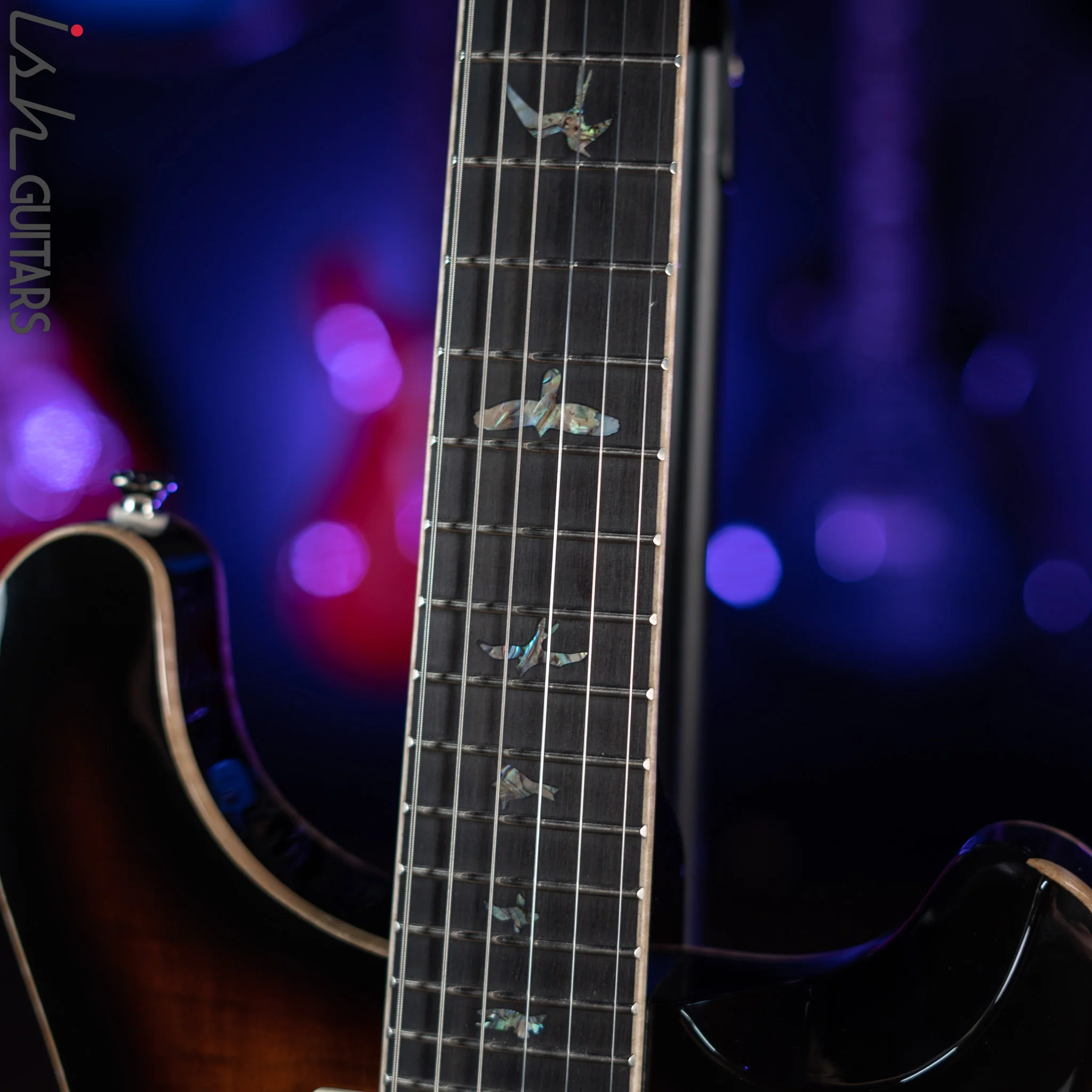 PRS SE Hollowbody II Piezo Electric Guitar Black Gold Sunburst Demo - Image 5