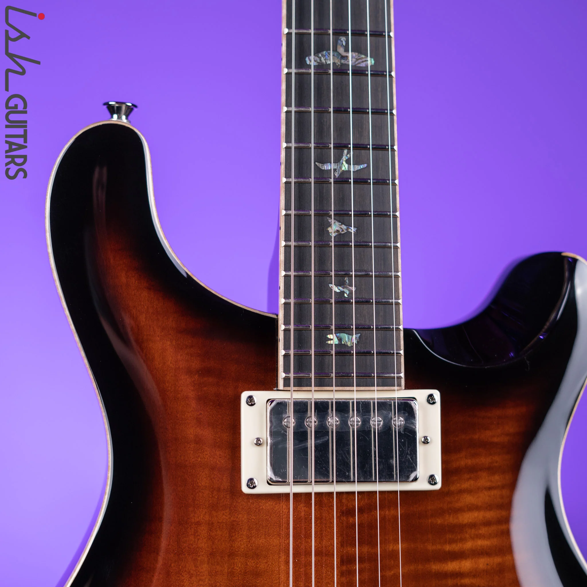 PRS SE Hollowbody II Piezo Electric Guitar Black Gold Sunburst - Image 3