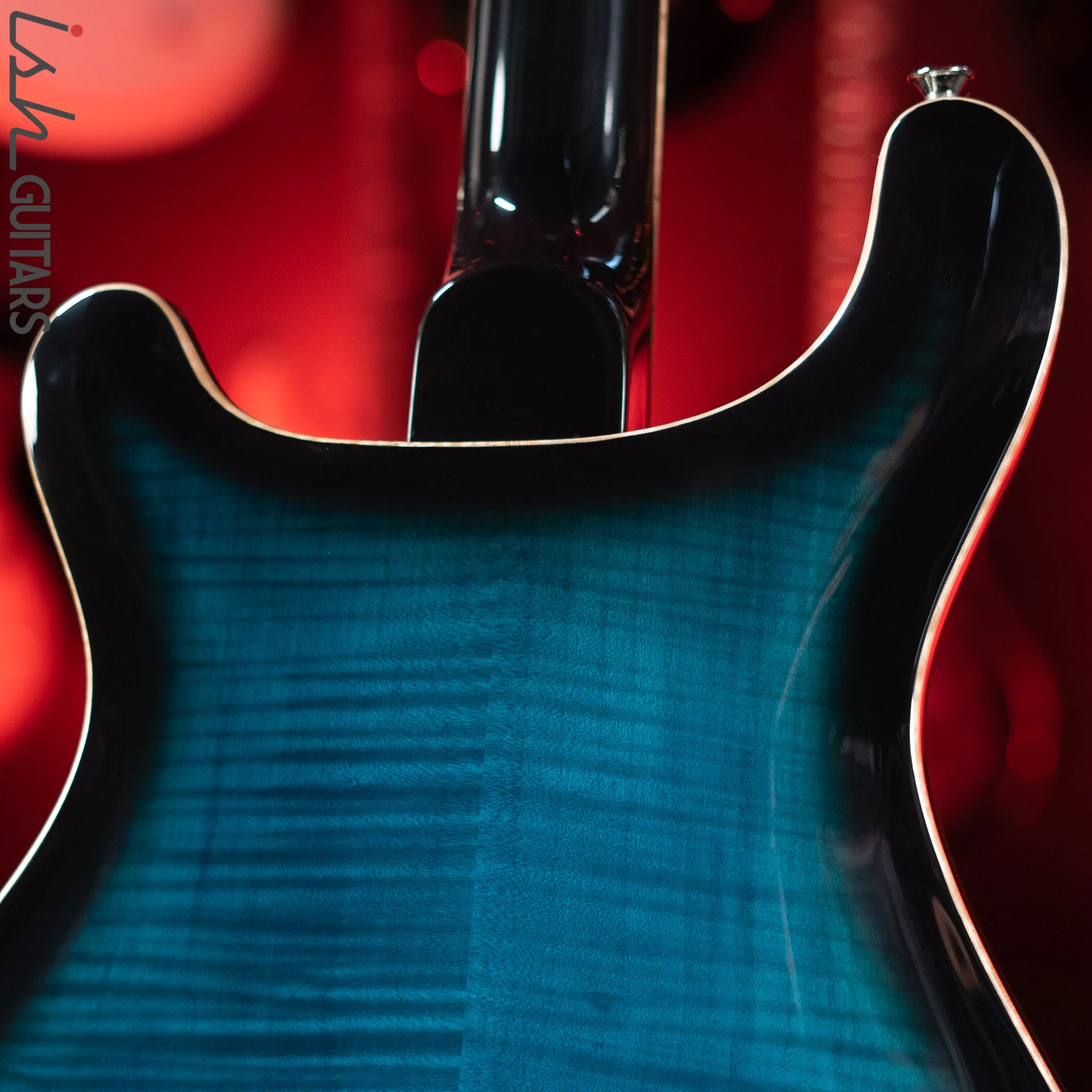 PRS SE Hollowbody II Piezo Electric Guitar Peacock Blue Sunburst - Image 9
