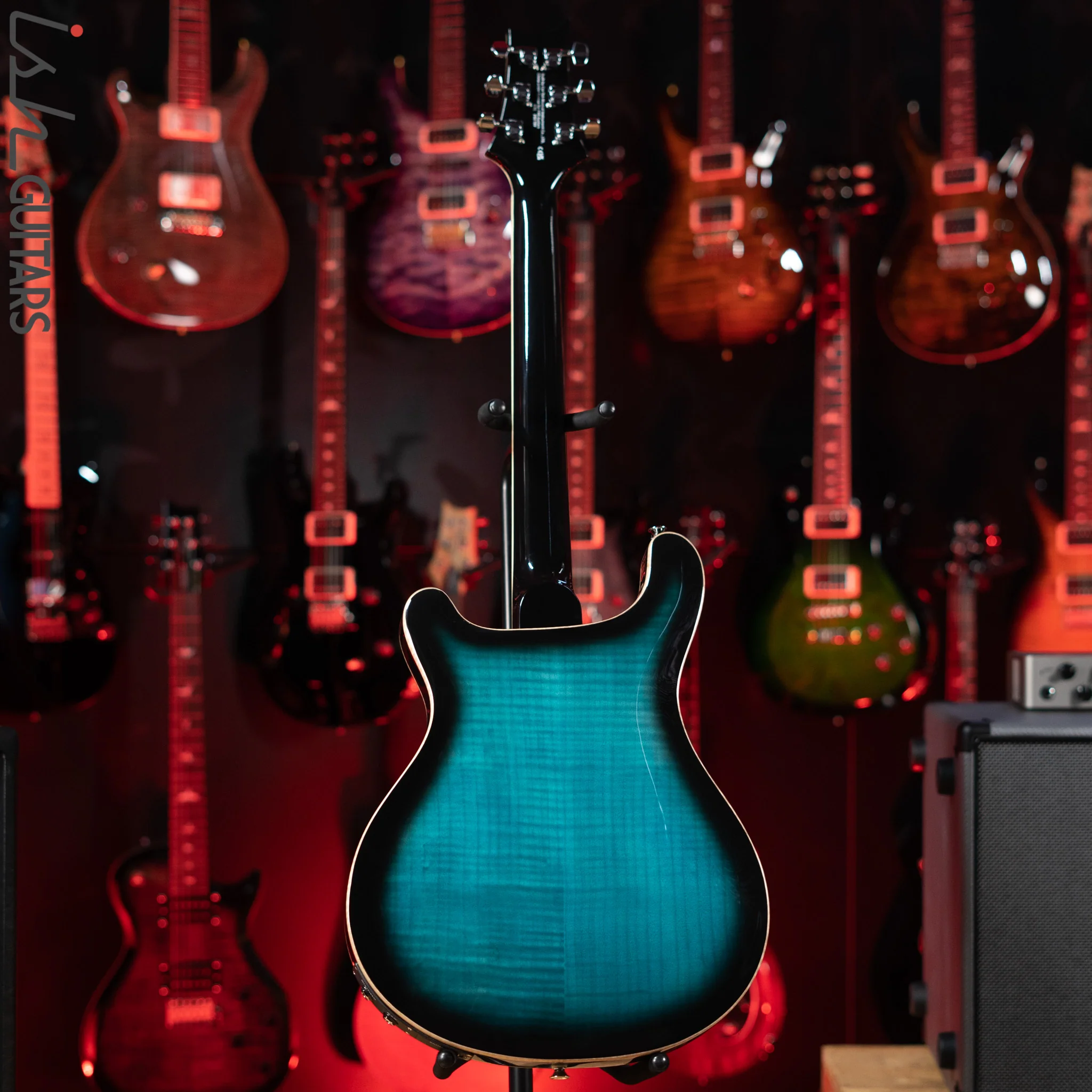 PRS SE Hollowbody II Piezo Electric Guitar Peacock Blue Sunburst - Image 7