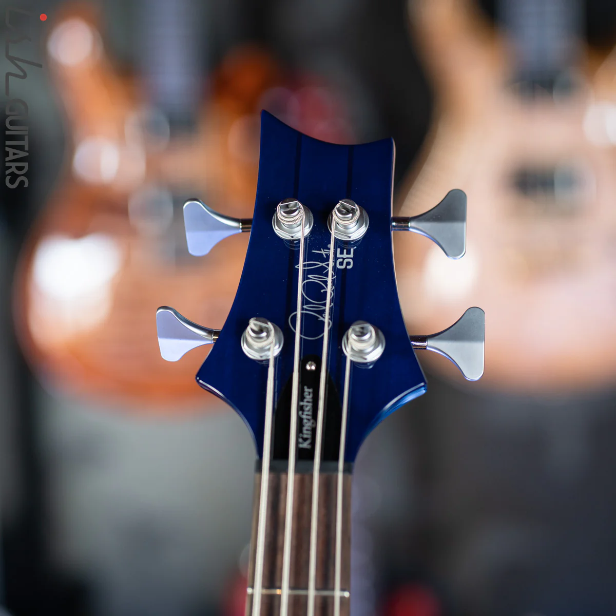 PRS SE Kingfisher Bass Faded Blue Wrap Around Burst - Image 6