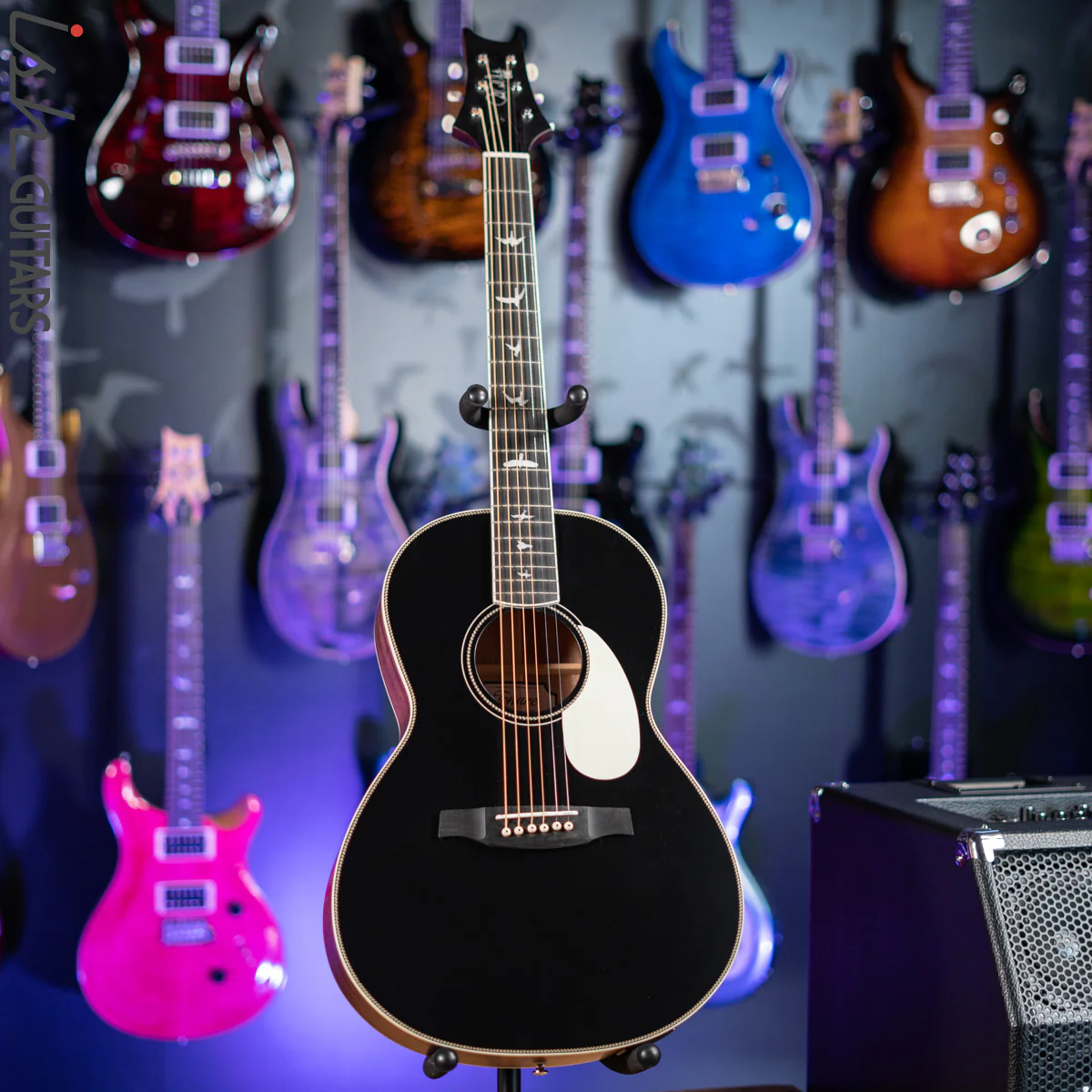 2021 PRS SE P20E Parlor Acoustic Guitar Black Top - Image 2