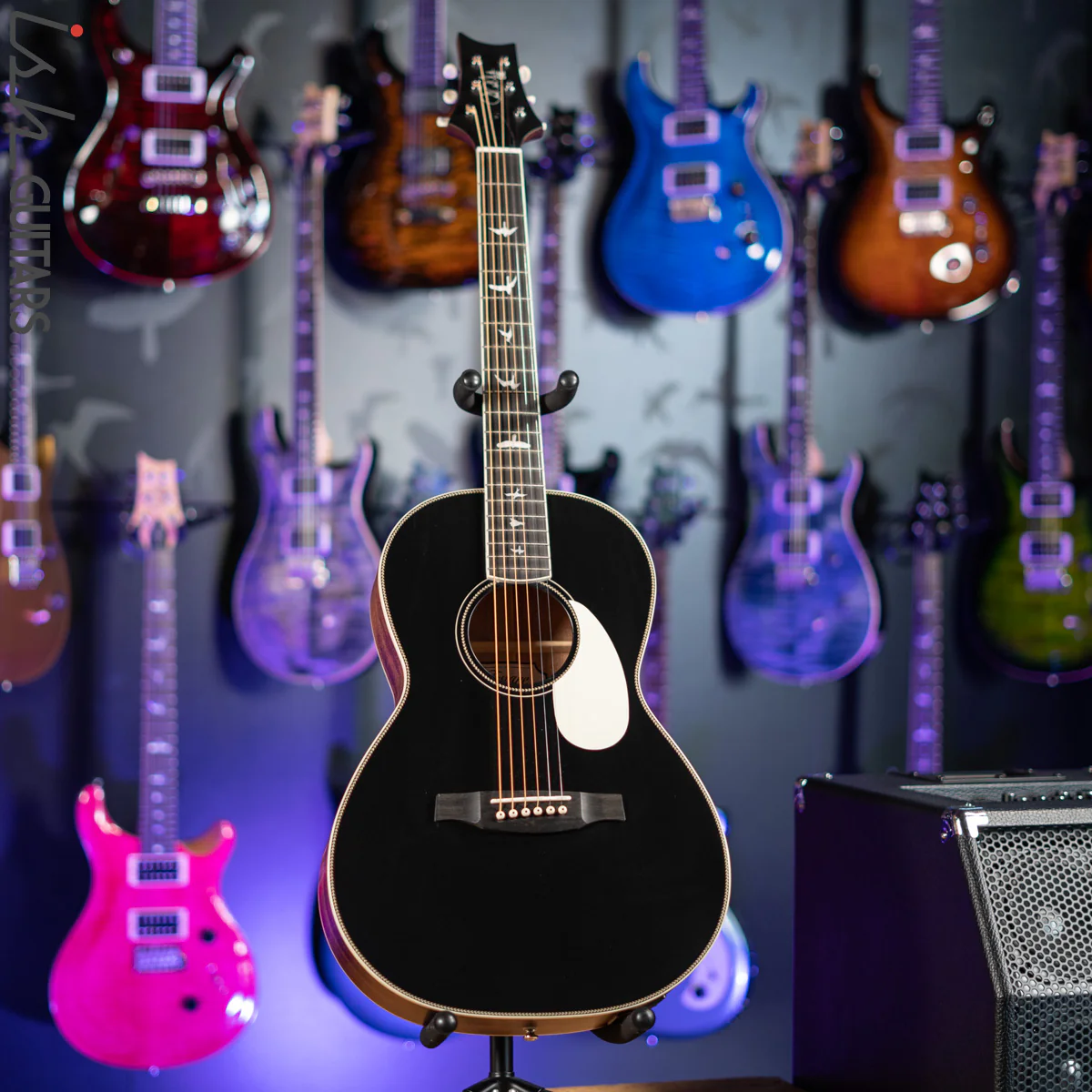 2021 PRS SE P20E Parlor Acoustic Guitar Black Top - Image 2