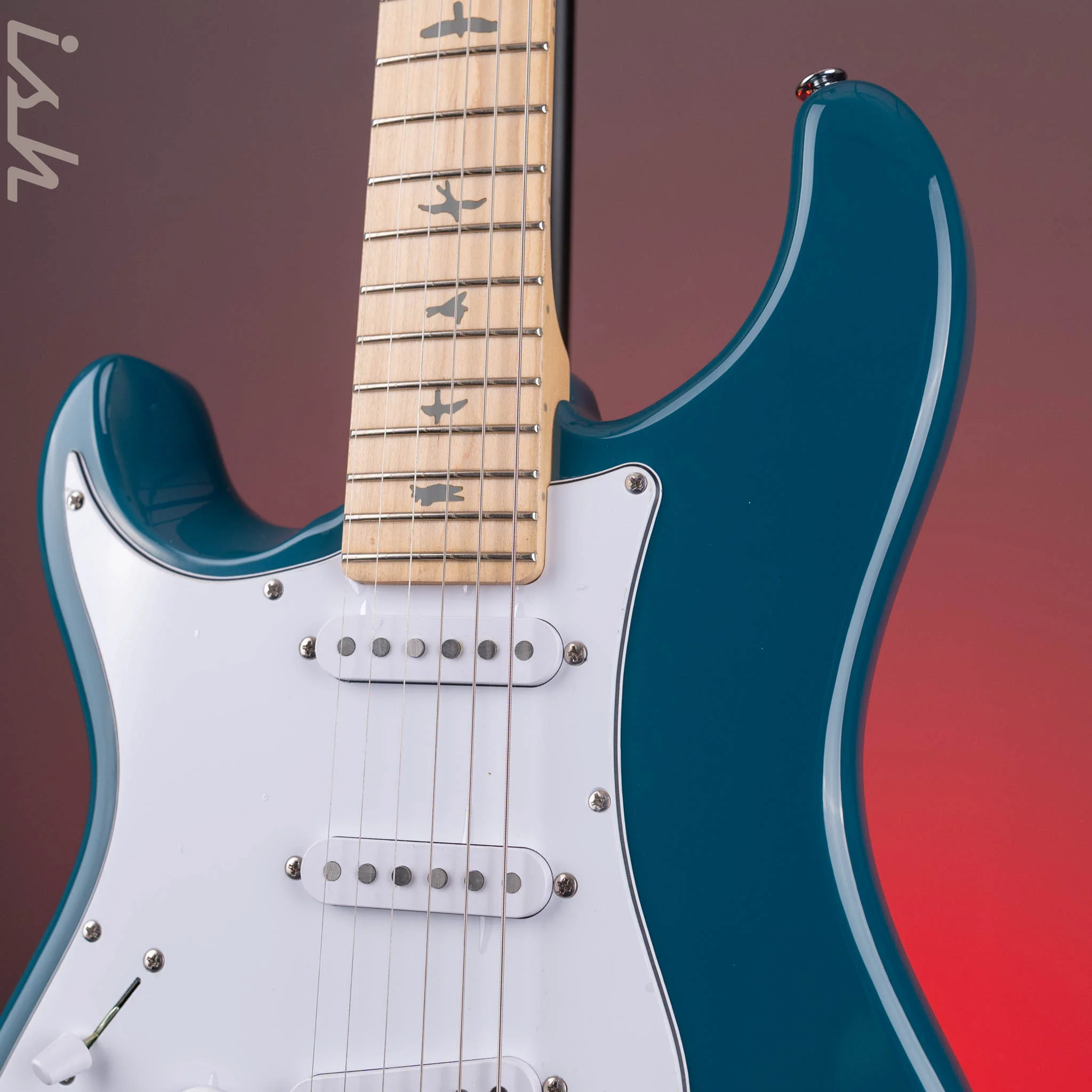PRS SE Silver Sky Lefty Nylon Blue - Maple Board - Image 3