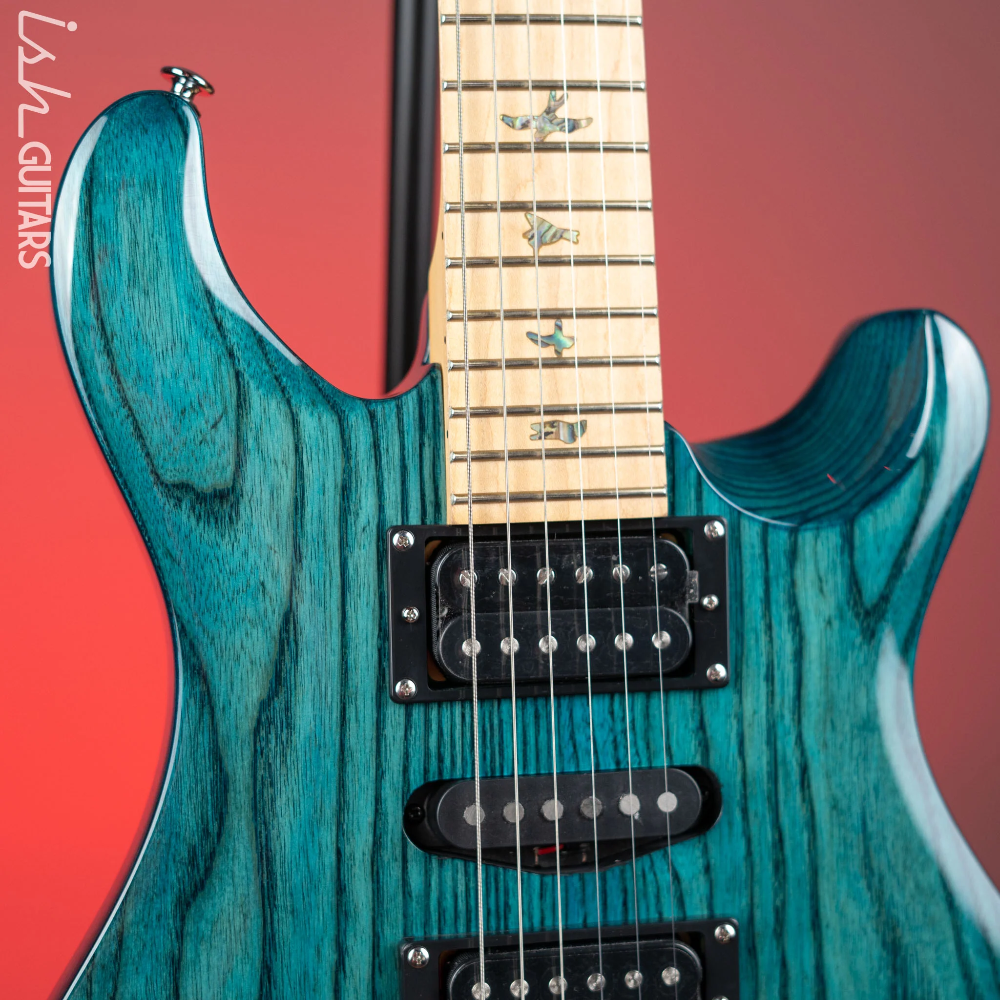 PRS SE Swamp Ash Special Iri Blue Electric Guitar - Image 3