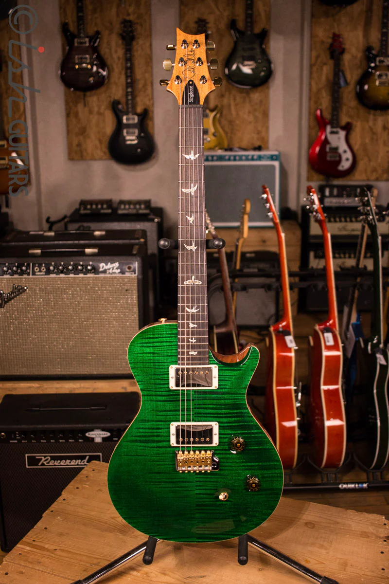 PRS Paul Reed Smith Singlecut Tremolo CUSTOM 10 Top Faded Emerald Natural Back - Image 2