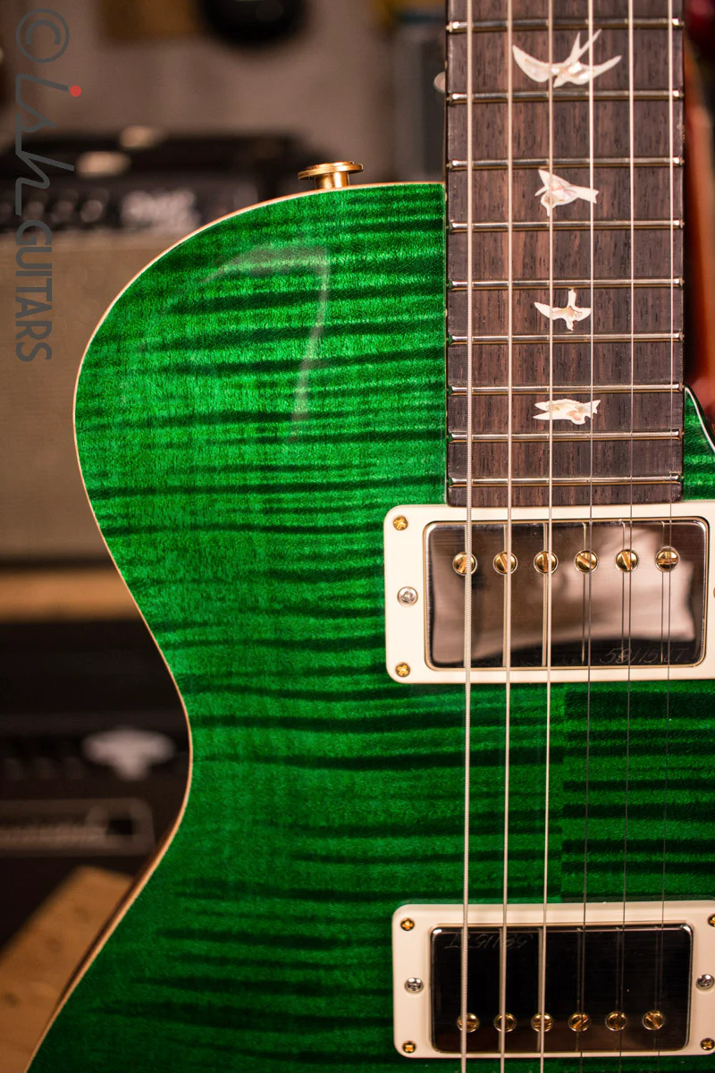 PRS Paul Reed Smith Singlecut Tremolo CUSTOM 10 Top Faded Emerald Natural Back - Image 3