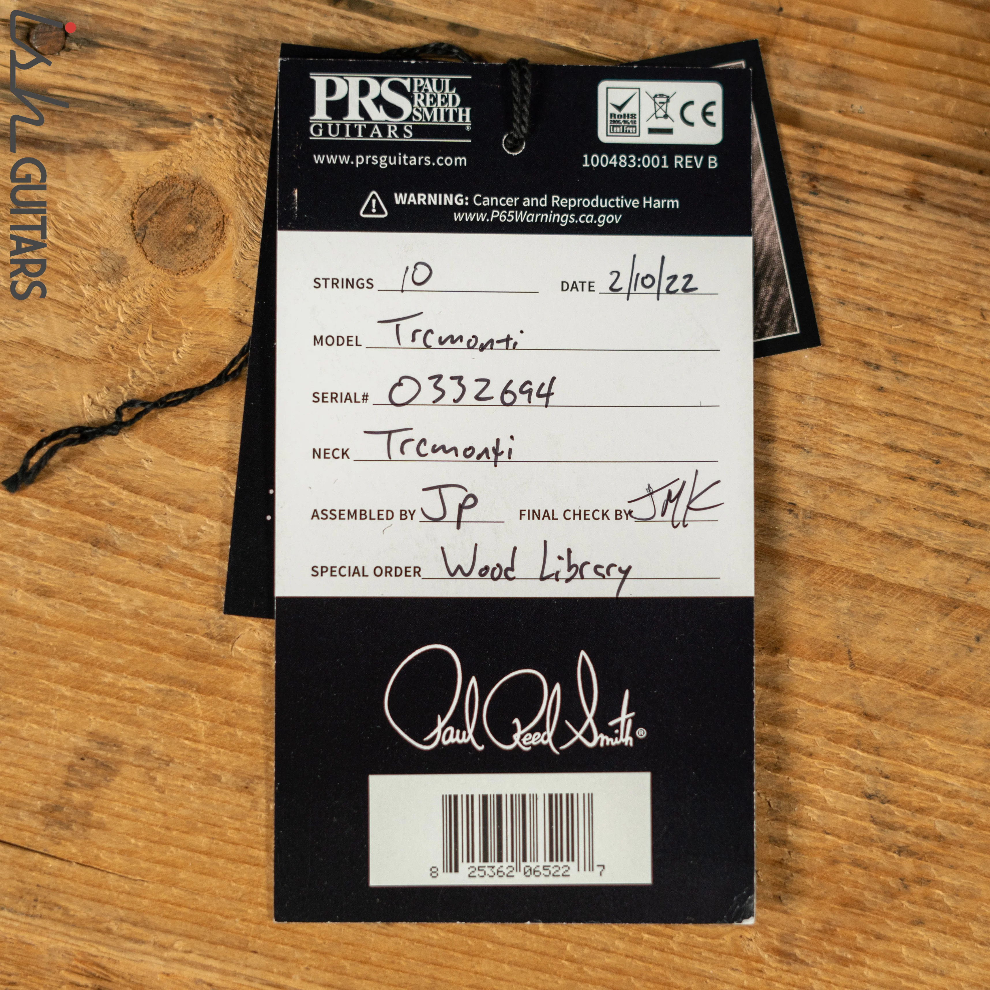 PRS Tremonti Stoptail Wood Library Charcoal Burst 10 Top Quilt - Image 13