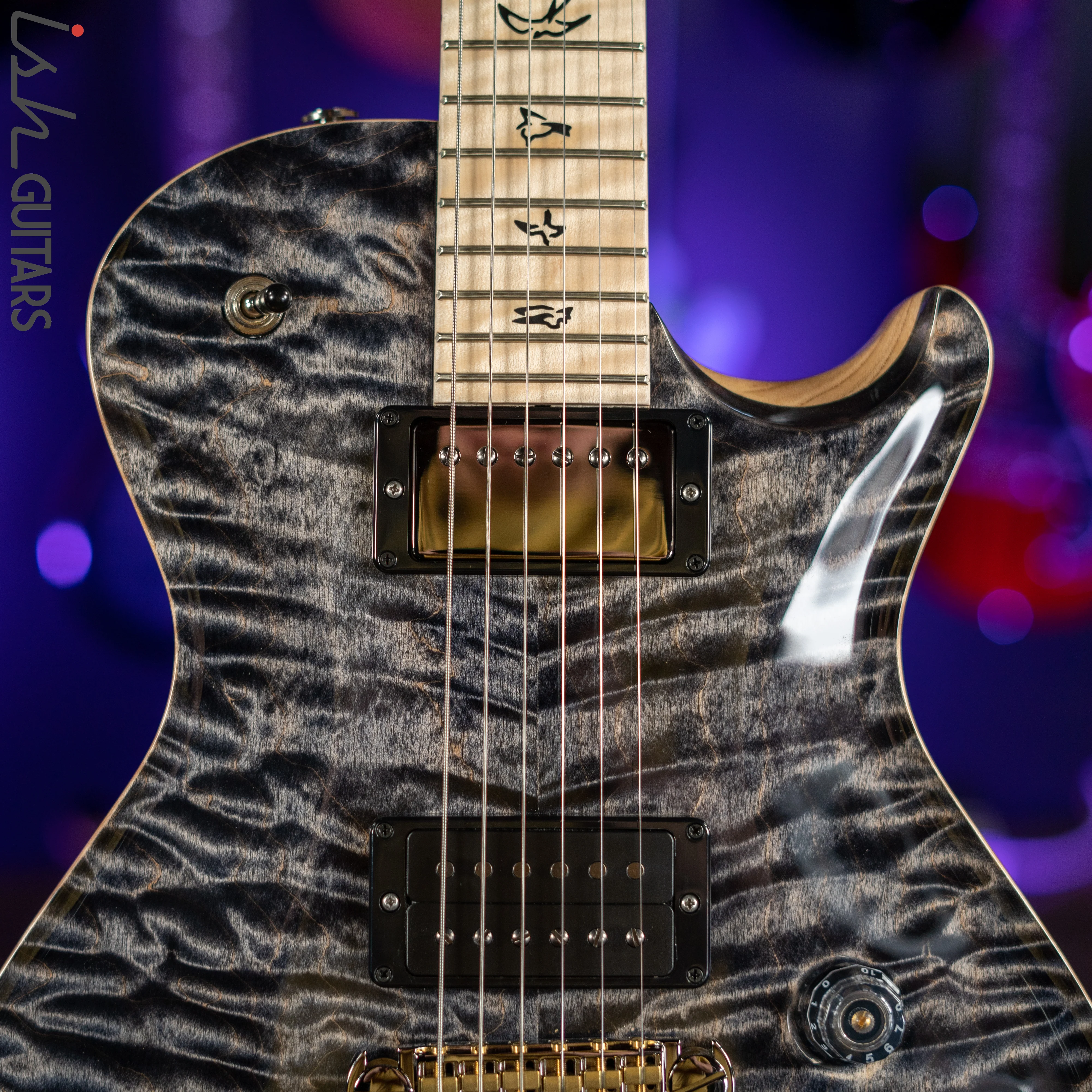 PRS Tremonti Stoptail Wood Library Charcoal Burst 10 Top Quilt - Image 3