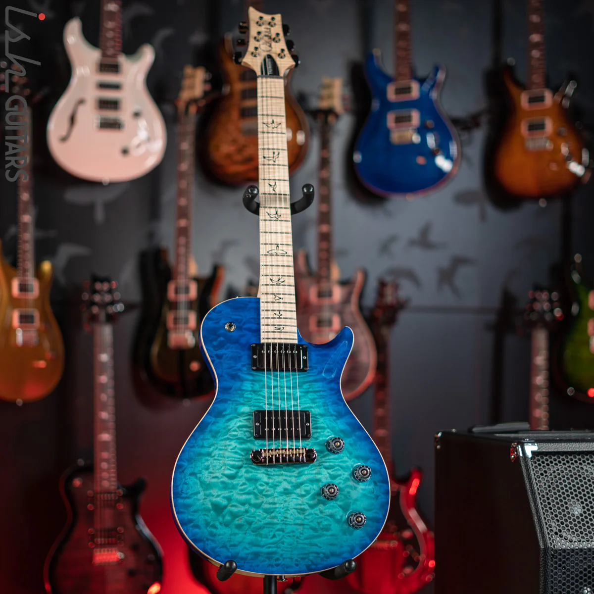 PRS Tremonti Stoptail Wood Library Makena Blue Burst 10 Top Quilt - Demo - Image 2