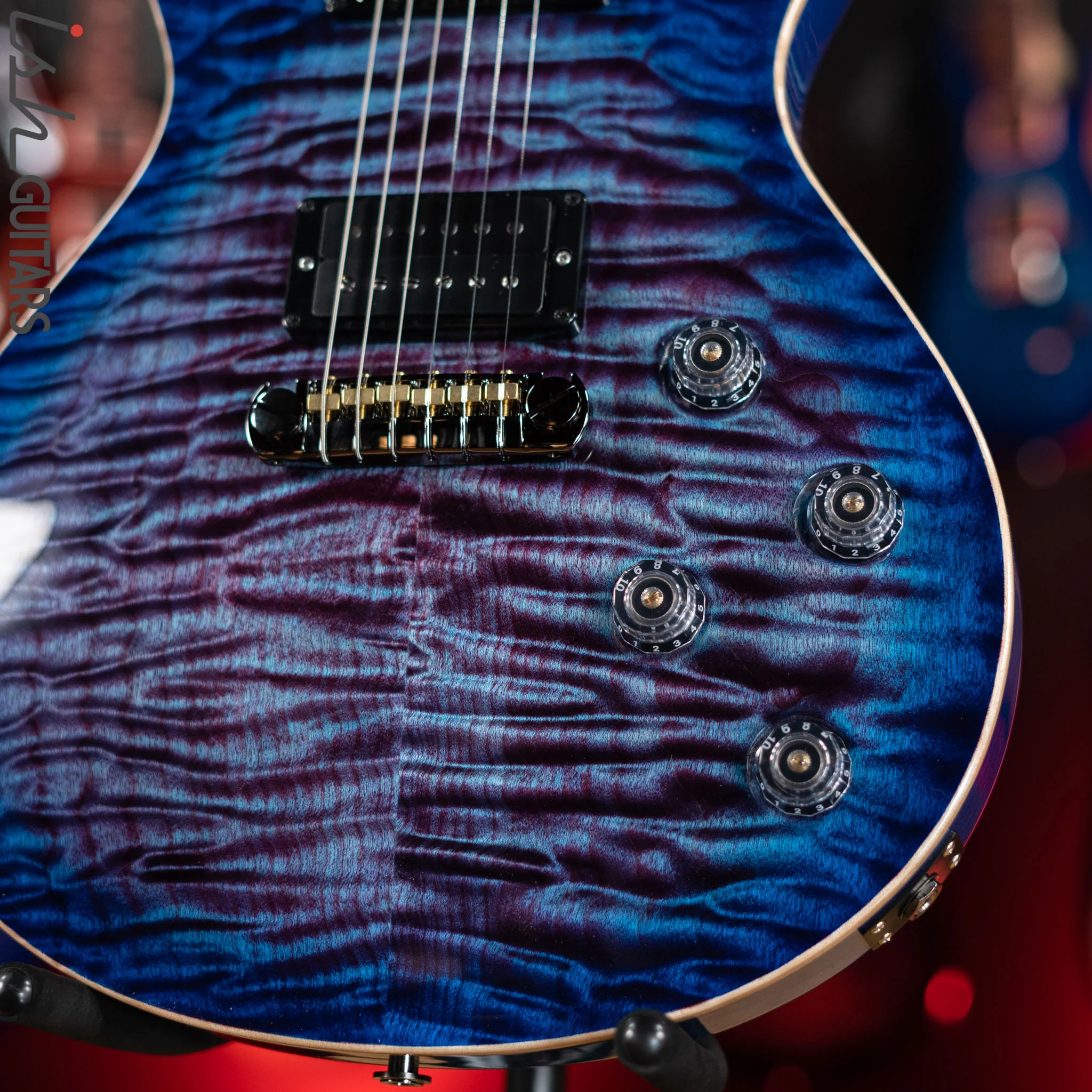 PRS Tremonti Stoptail Wood Library Violet Blue Burst 10 Top Quilt - Image 4