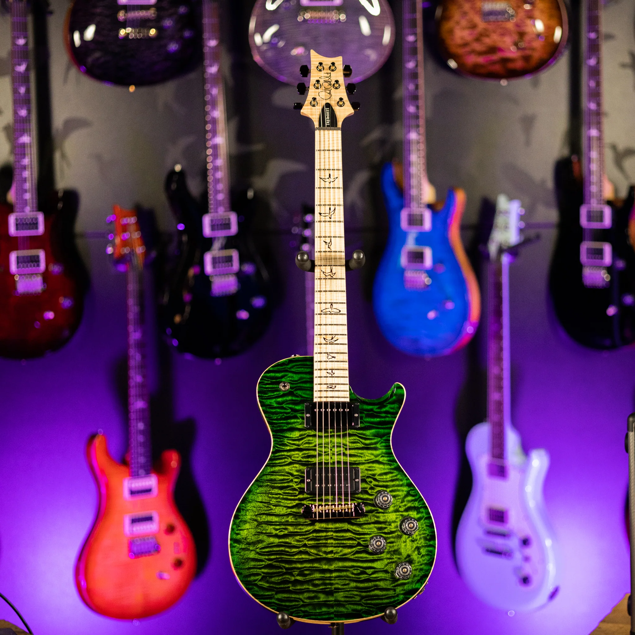 PRS Tremonti Wood Library 10 Top Quilt Jade w/ Green Burst - Image 2