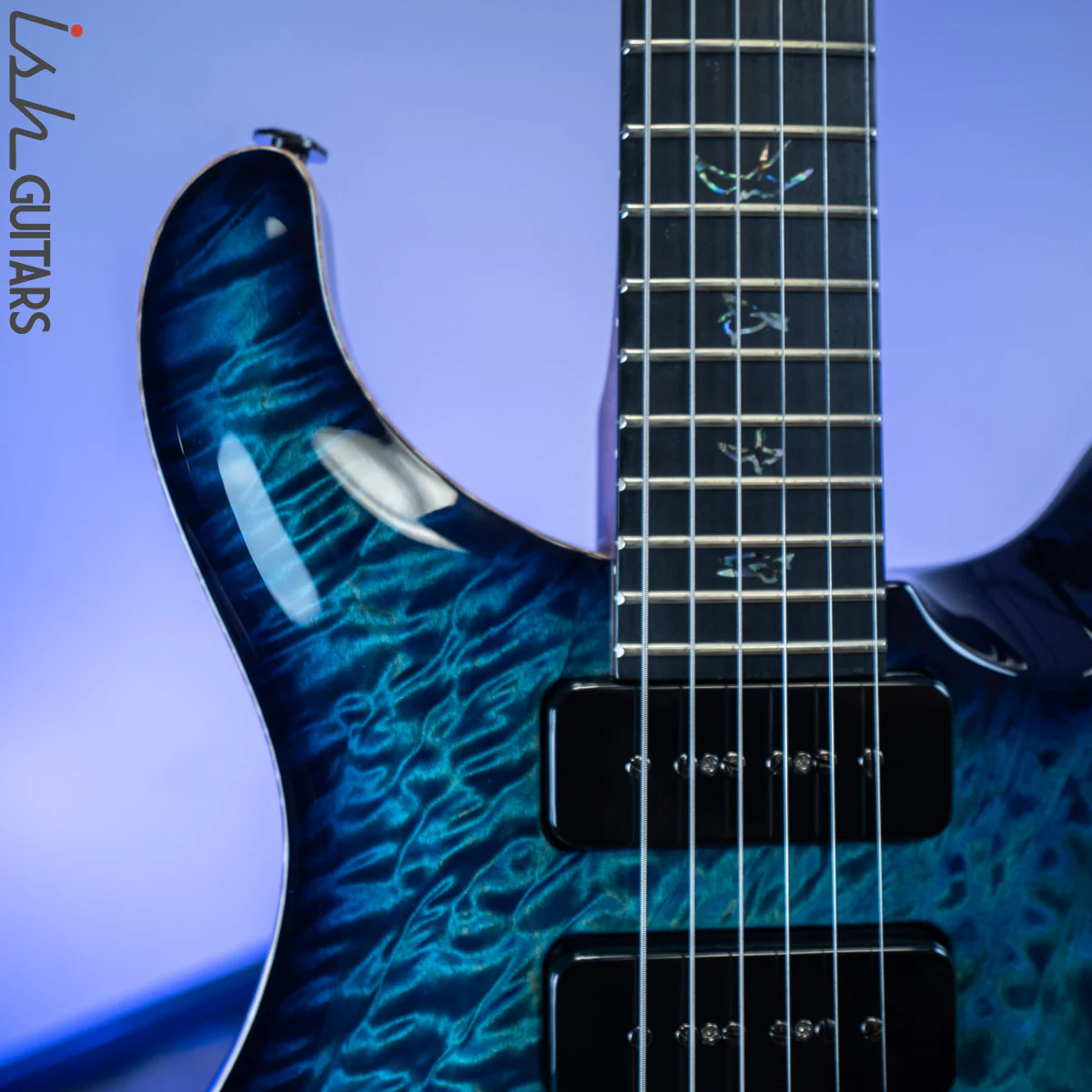 PRS Wood Library Custom 22 Soapbar River Blue Burst - Image 3