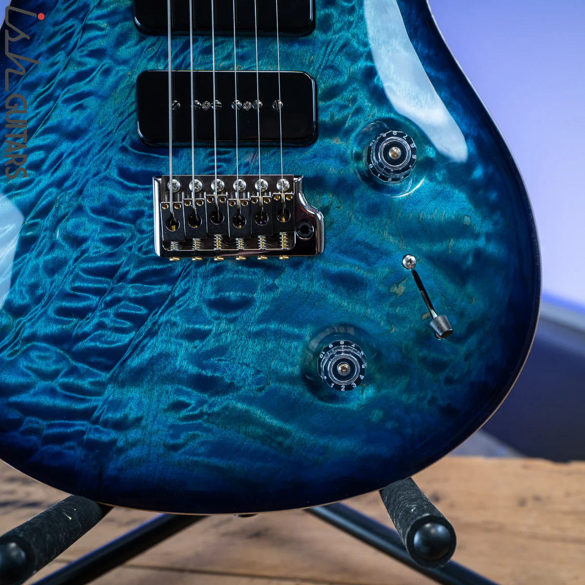 PRS Wood Library Custom 22 Soapbar River Blue Burst - Image 4