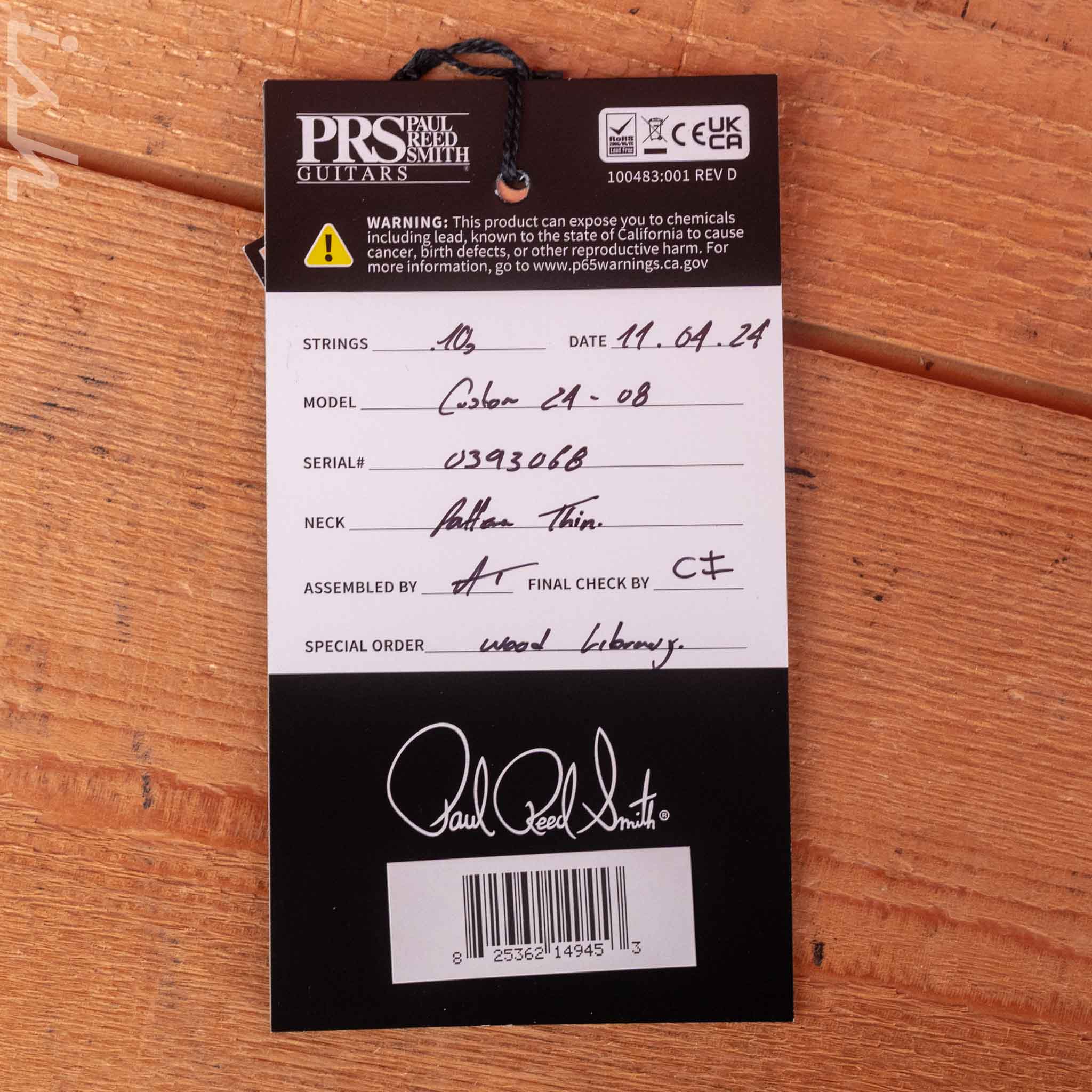 PRS Wood Library Custom 24-08 10-Top Aquableux Purple Burst - Image 11