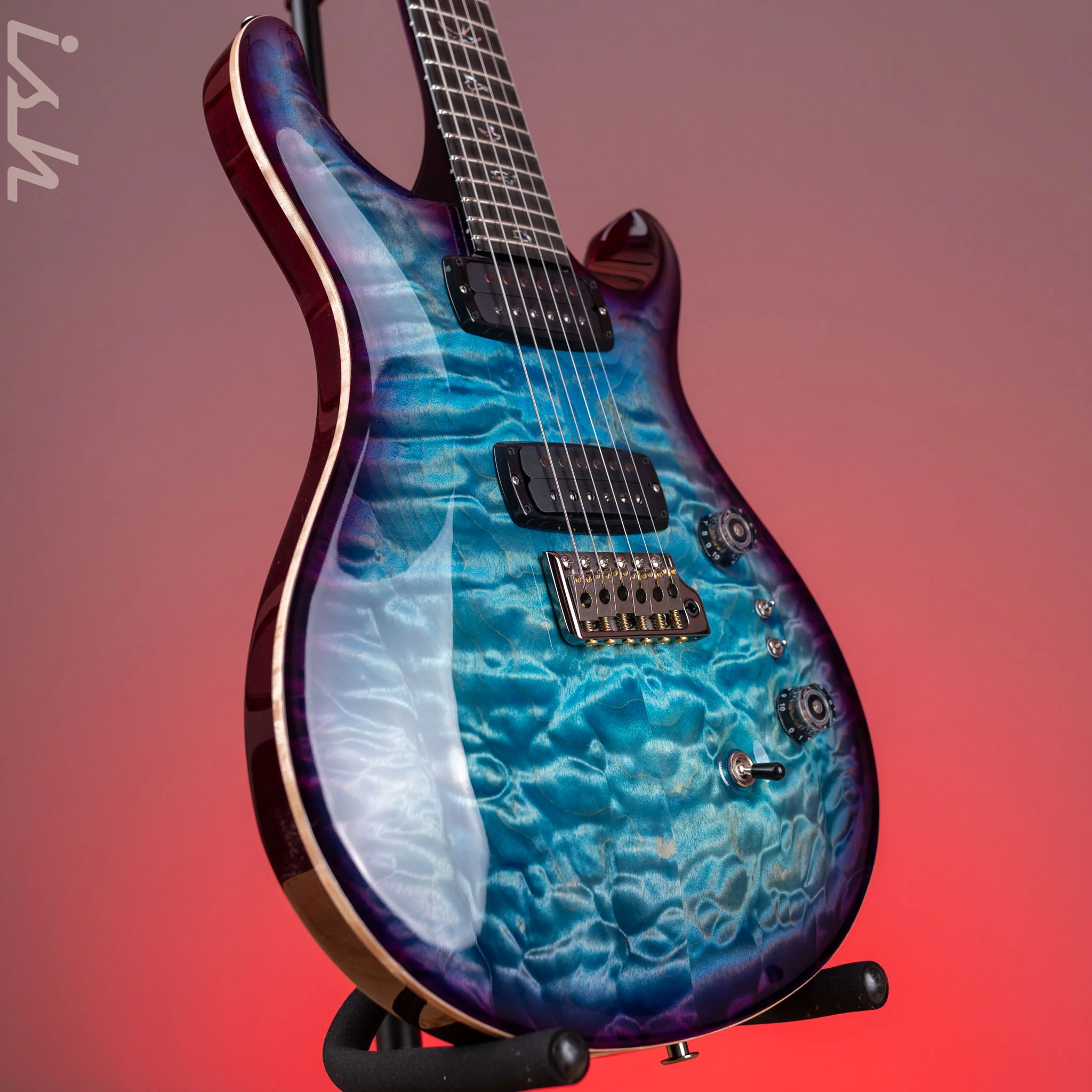 PRS Wood Library Custom 24-08 10-Top Aquableux Purple Burst - Image 3
