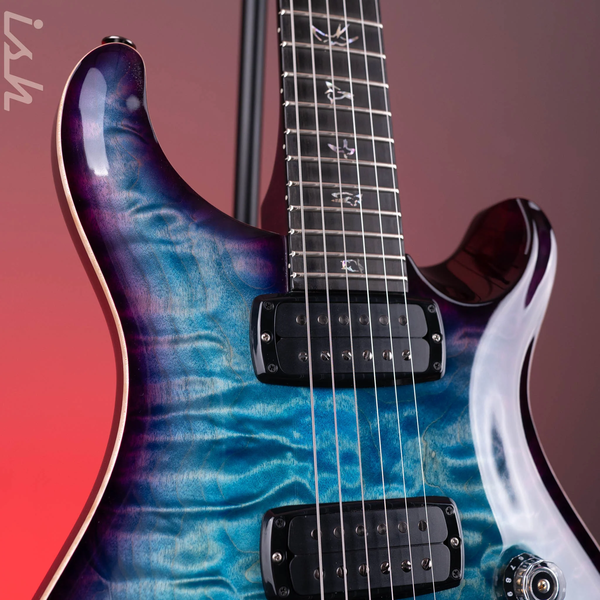 PRS Wood Library Custom 24-08 10-Top Aquableux Purple Burst - Image 4