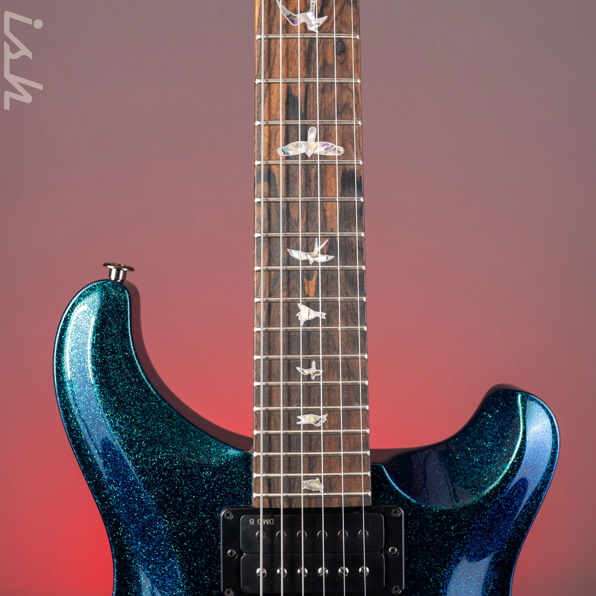 PRS Wood Library Custom 24-08 Blue Green Colorshift Hollowflake Custom Color - Image 6