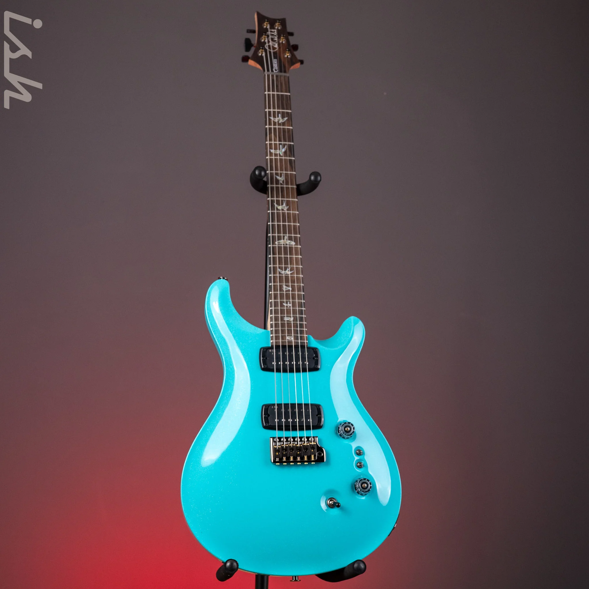 PRS Wood Library Custom 24-08 Mango Top Opaque Blue Holoflake - Image 2