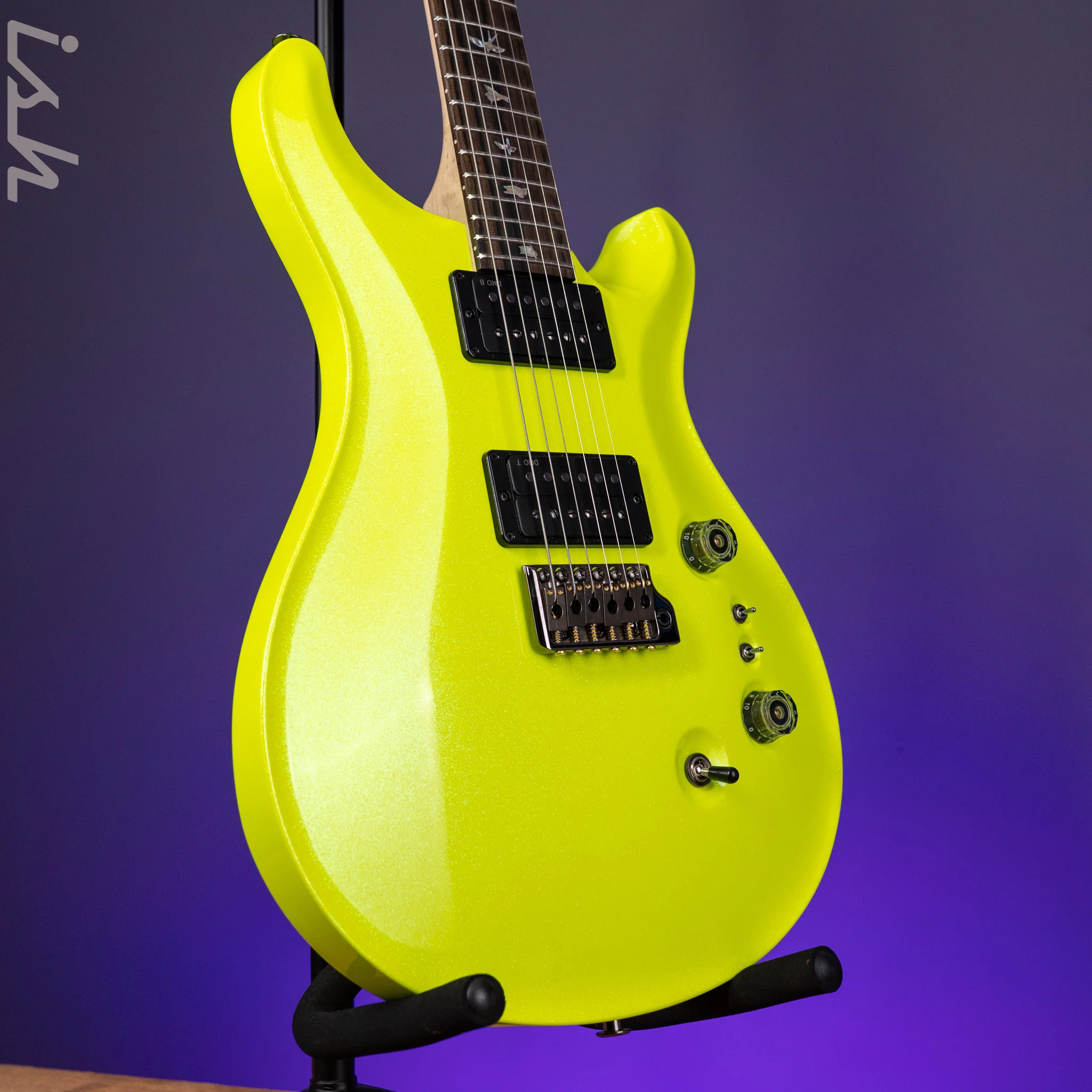PRS Wood Library Custom 24-08 Neon Yellow Hollowflake - Image 3