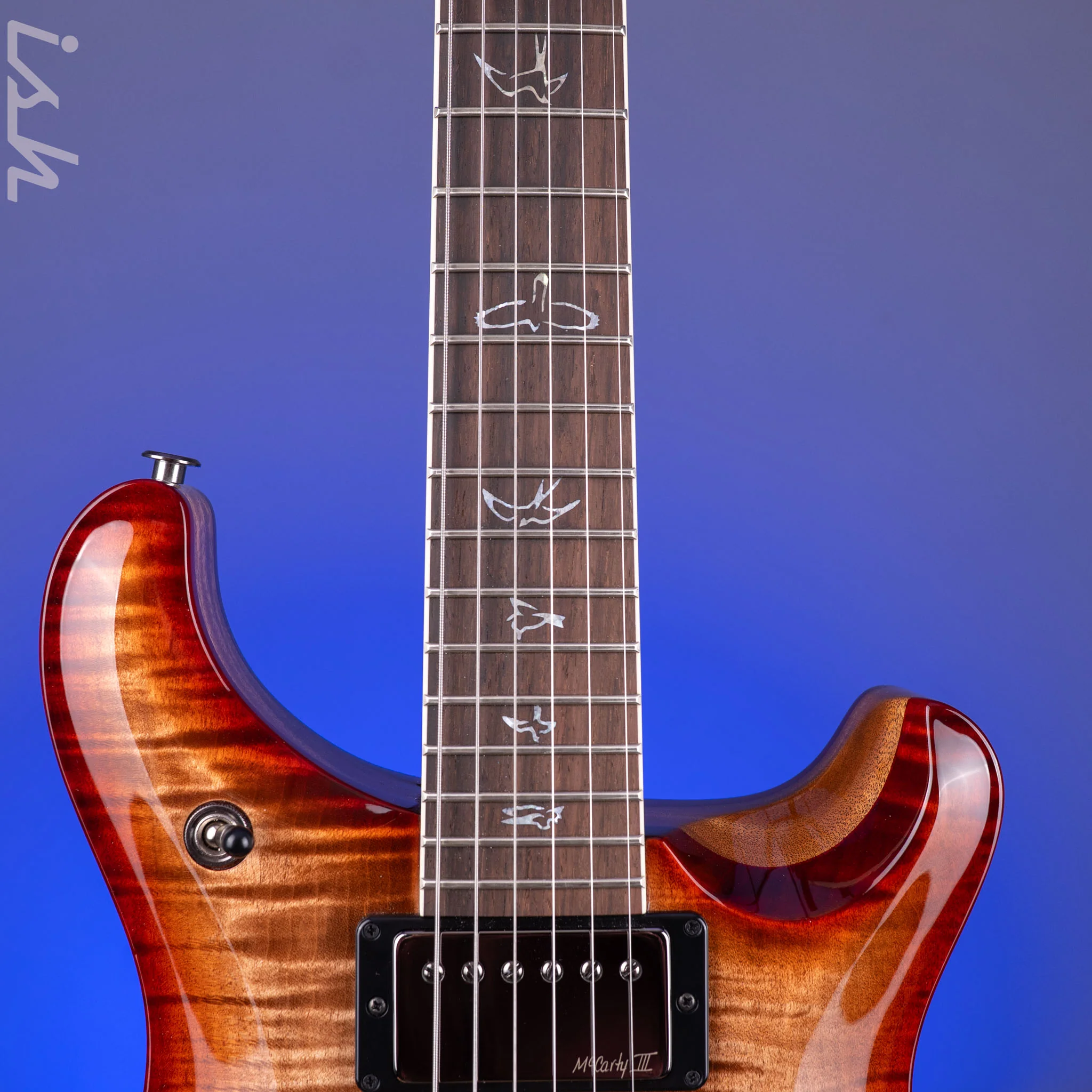 PRS Wood Library Hollowbody II 594 10-Top Brazilian RW Fretboard Autumn Burst Custom Color - Image 6