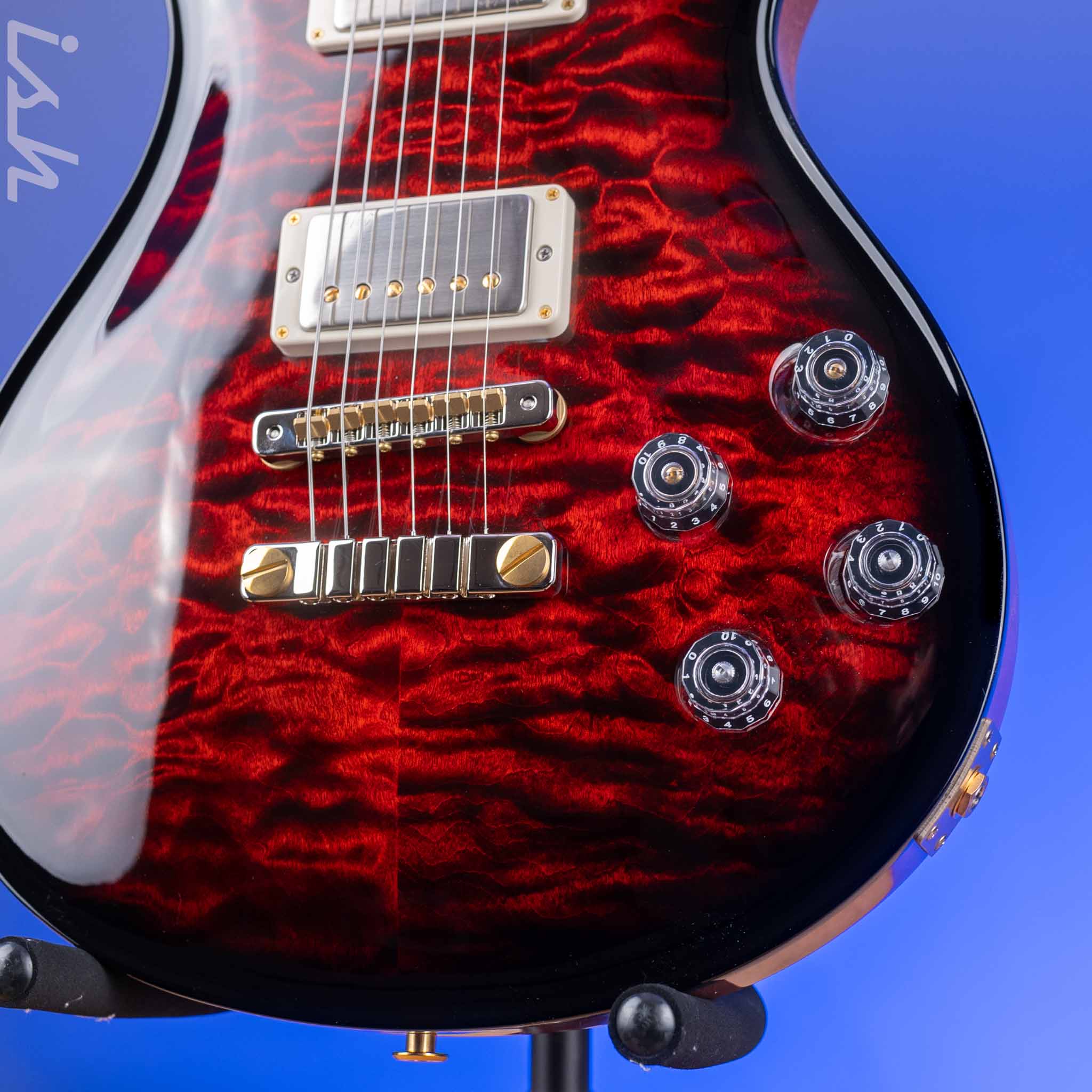 PRS Wood Library McCarty 594 Quilt 10-Top Brazilian Fire Red Burst - Image 4