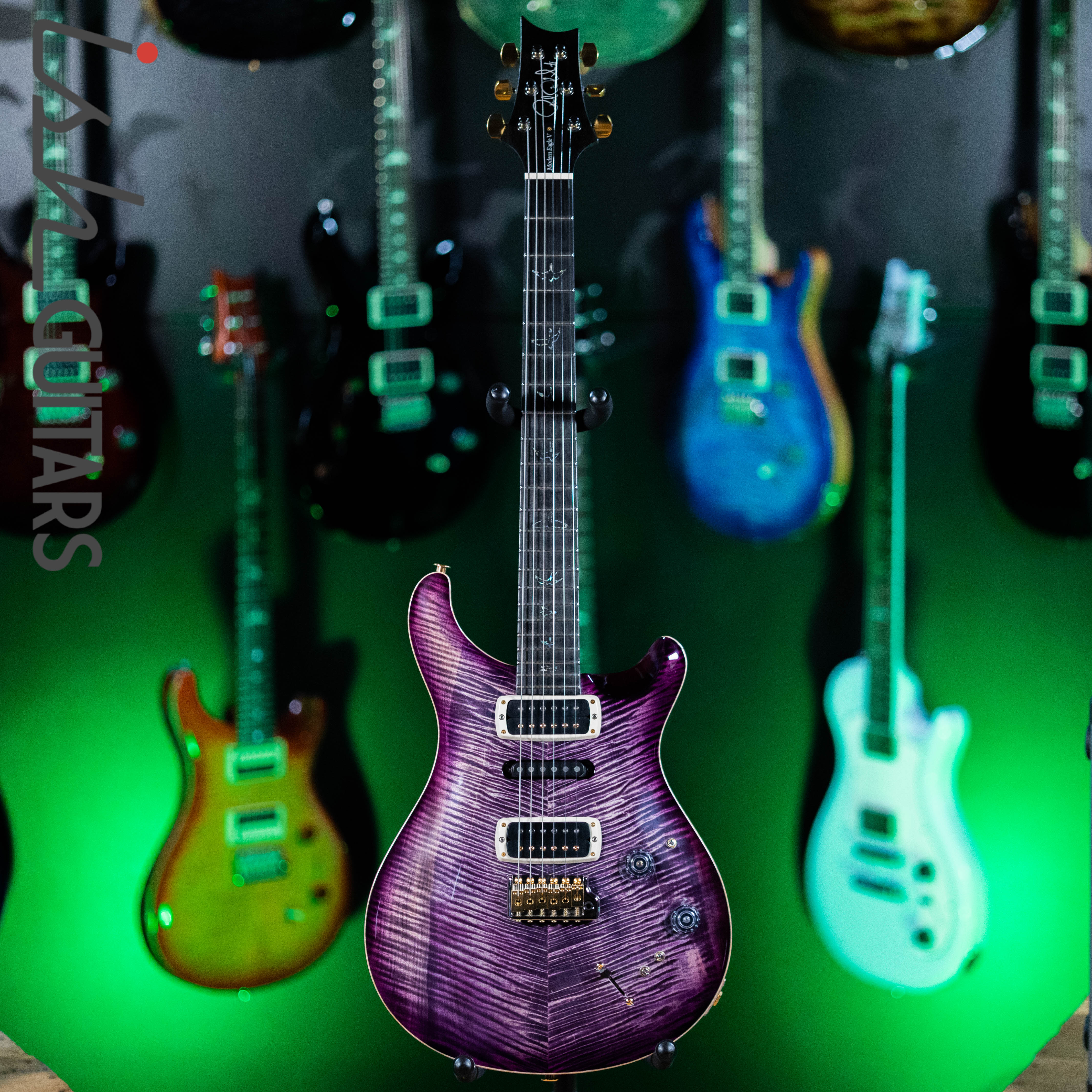 PRS Wood Library Modern Eagle V 10 Top Faded Purple Burst - Image 2