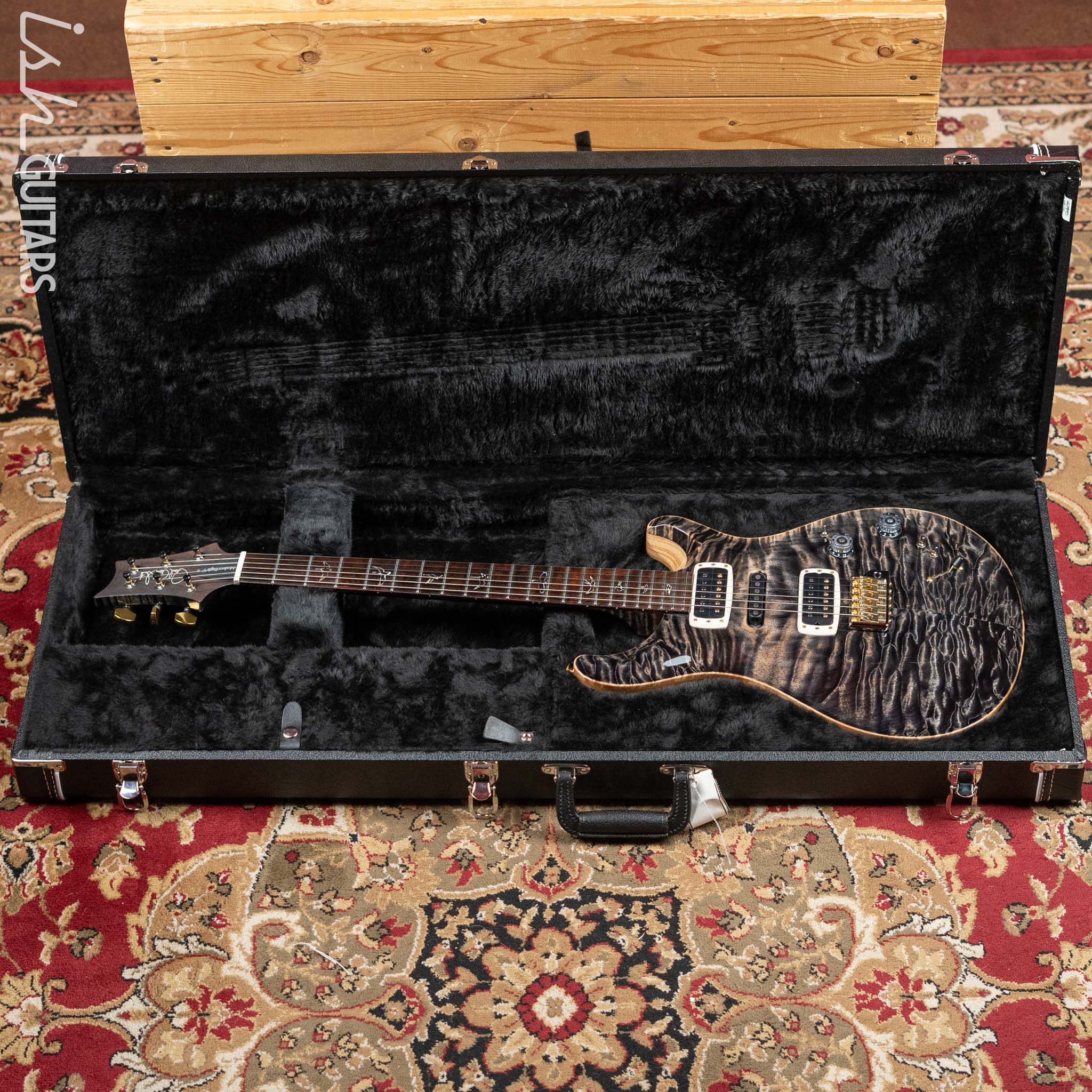 2022 PRS Wood Library Modern Eagle V 10 Top Quilt Charcoal Brazilian Rosewood - Image 17