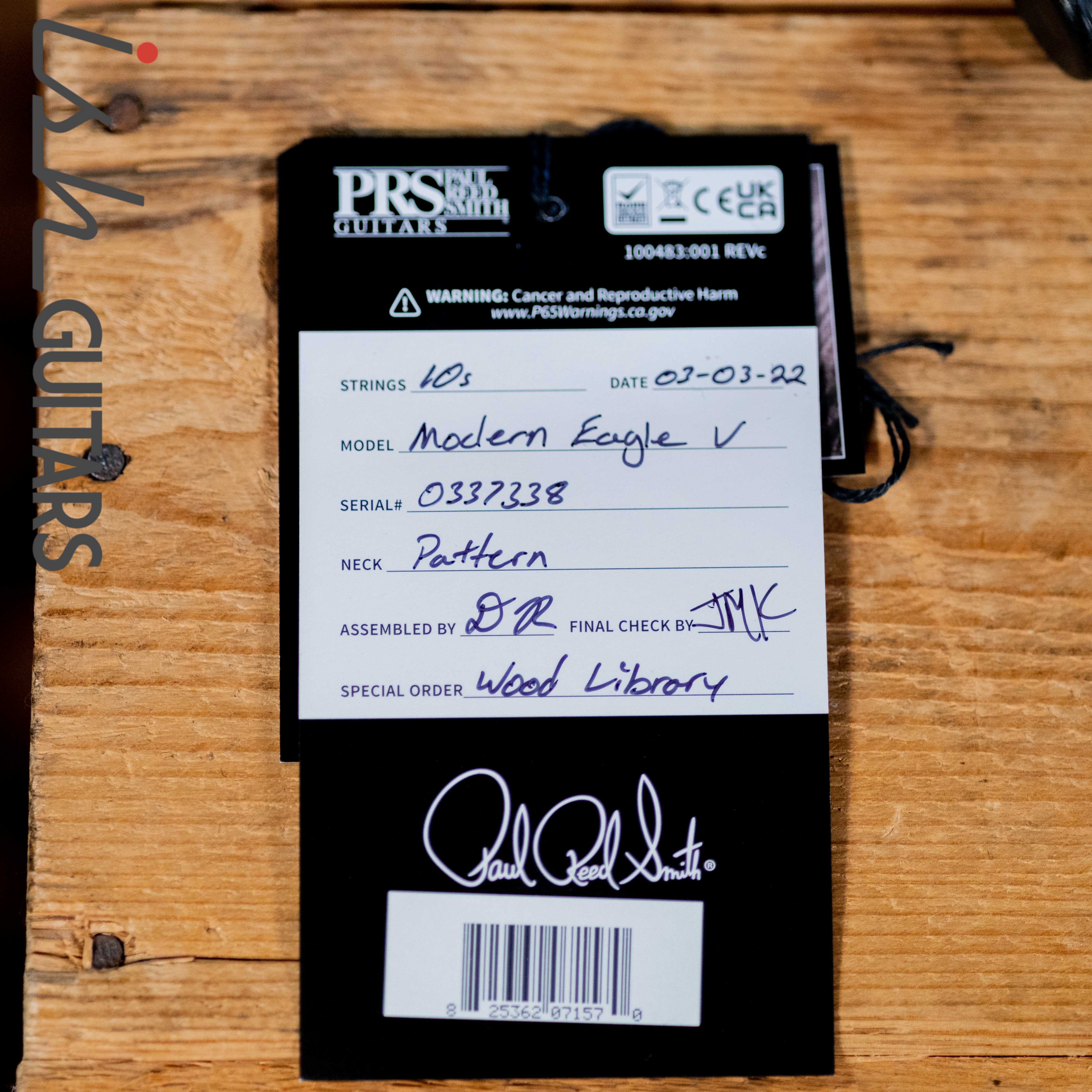 PRS Wood Library Modern Eagle V Antique White Brazilian Rosewood - Image 9