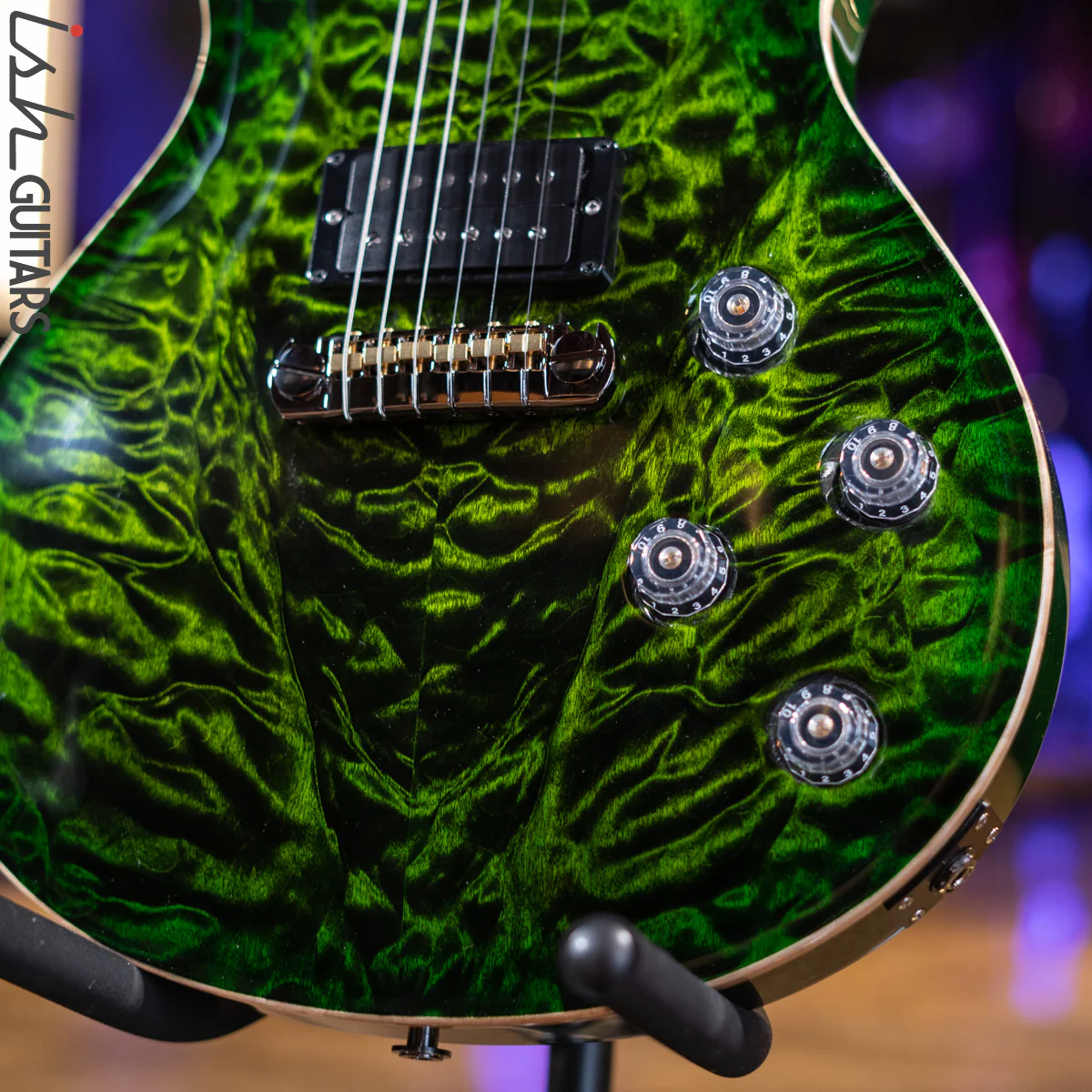 PRS Wood Library Tremonti Stoptail Jade w/ Green Burst 10 Top Quilt - Image 4