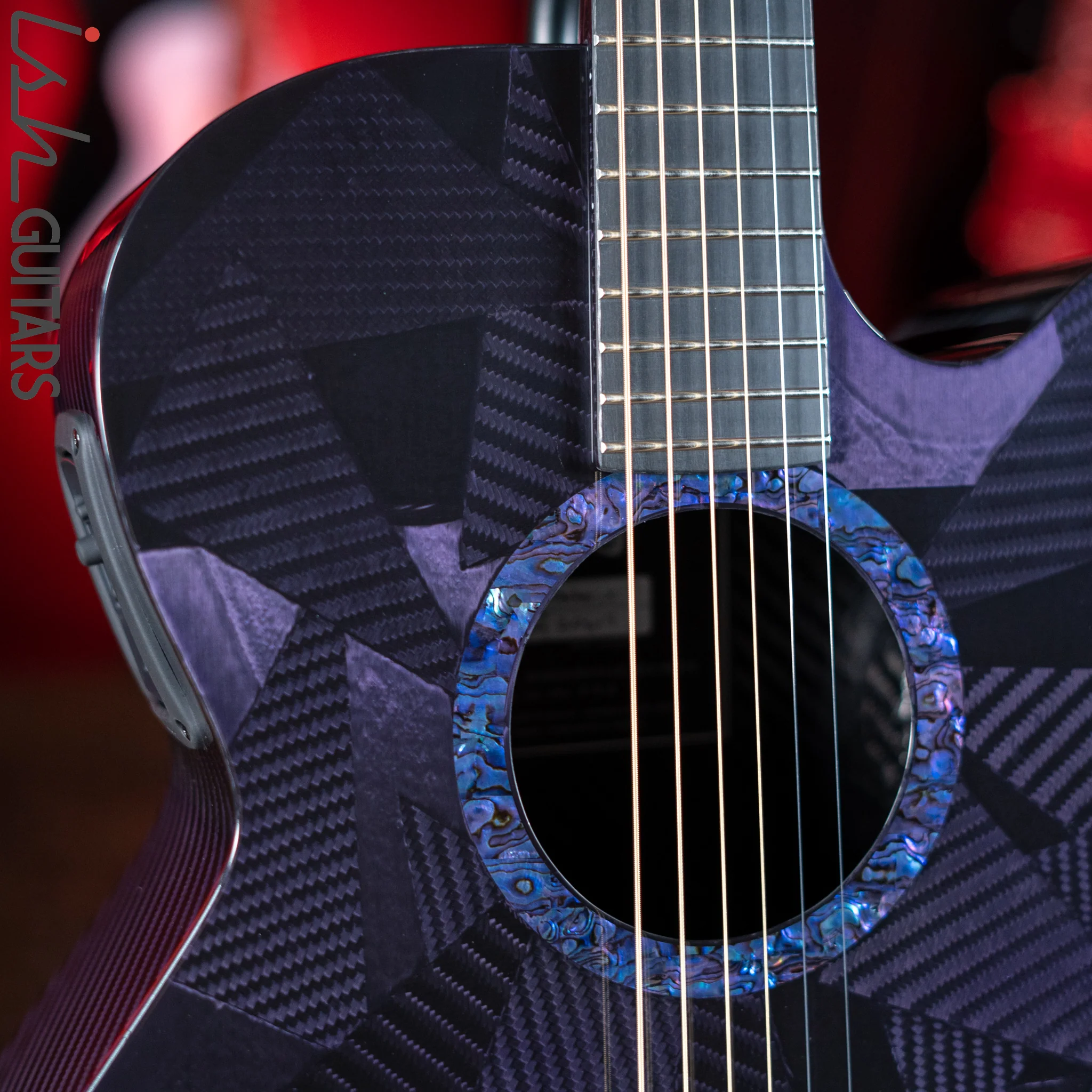 RainSong BI-WS1000N2C Black Ice Acoustic Guitar Ish Exclusive Plum Purple - Image 3