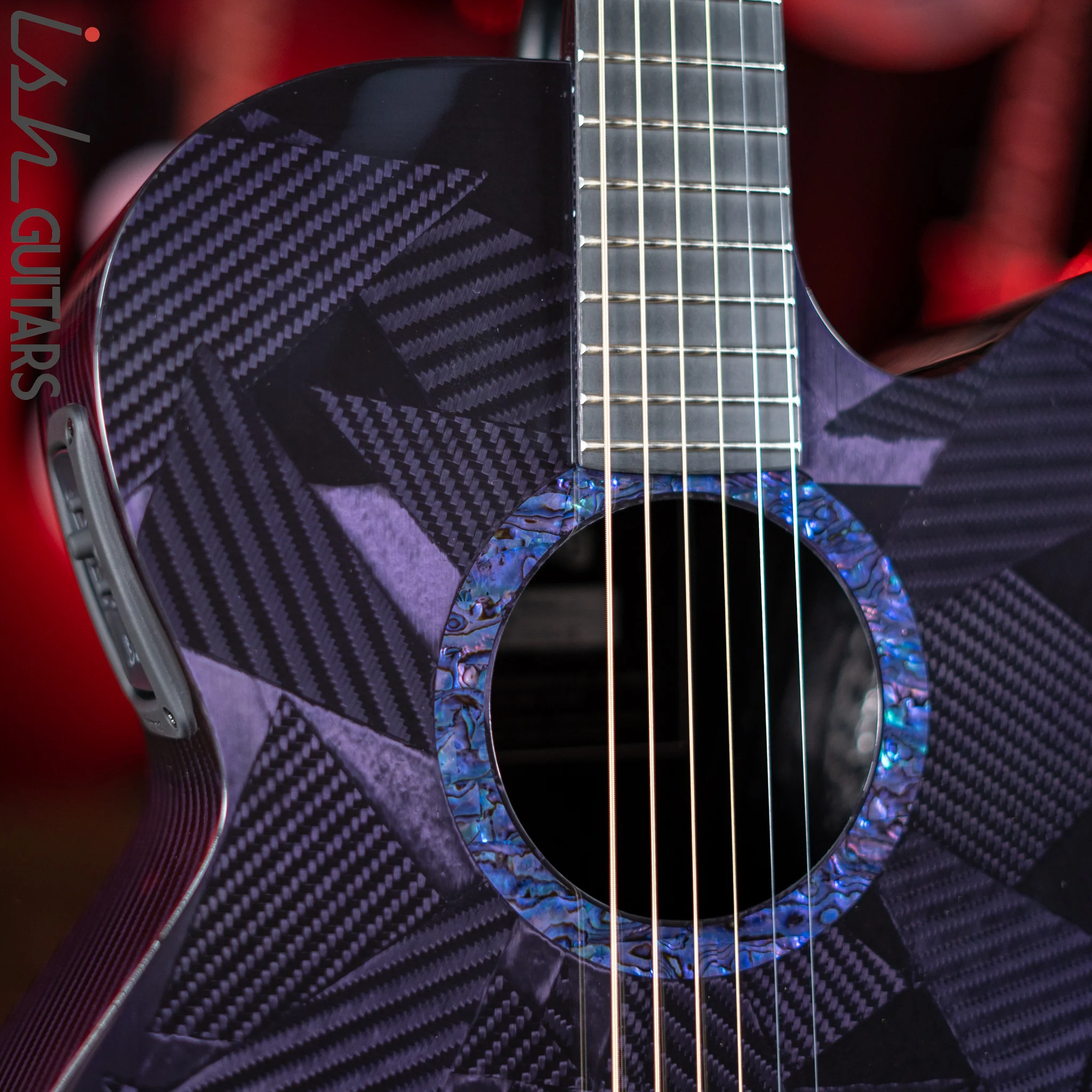 RainSong BI-WS1000N2C Black Ice Acoustic Guitar Ish Exclusive Plum Purple Demo - Image 4