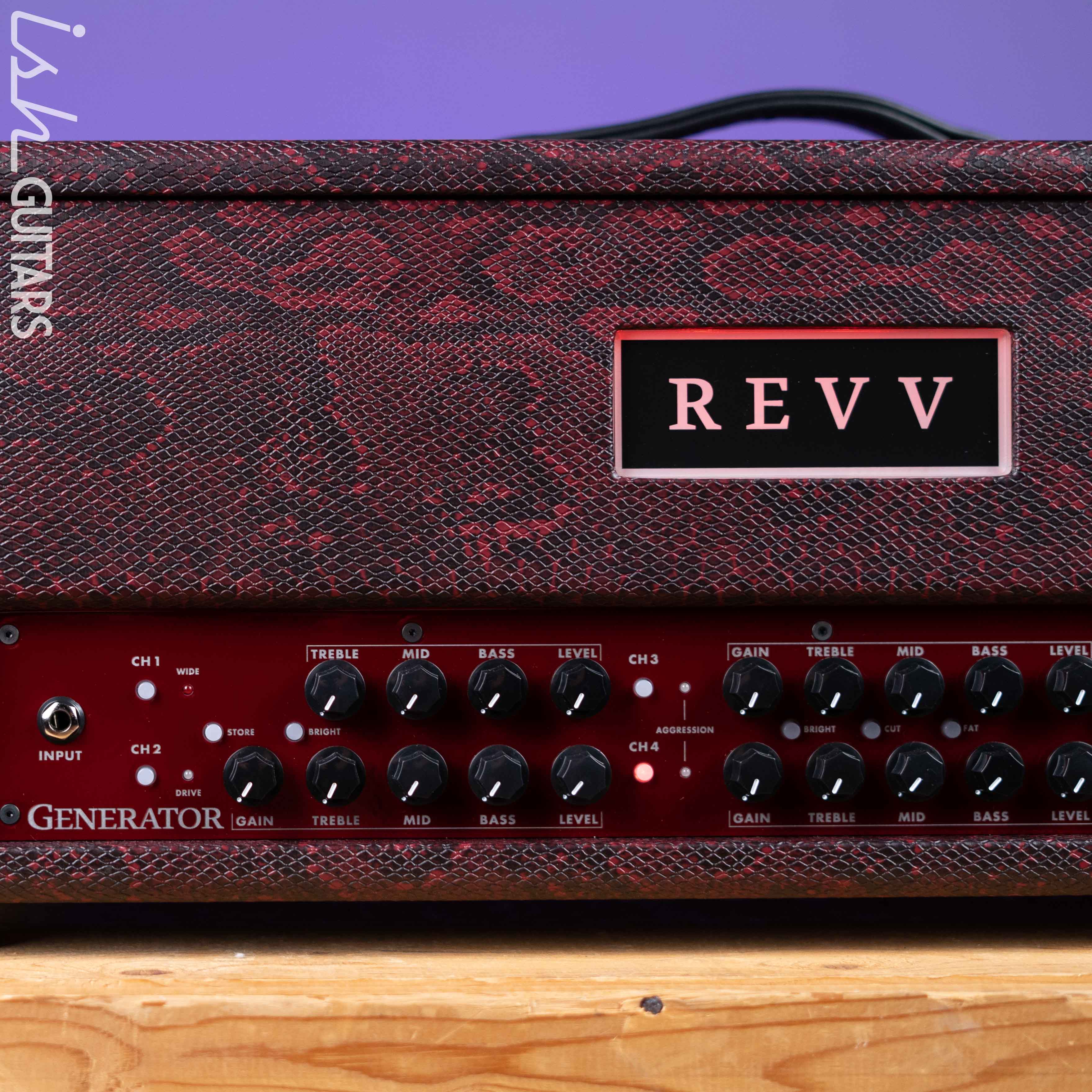 Revv Generator 120 MK3 120W Tube Amp Head Custom Red Snakeskin - Image 2