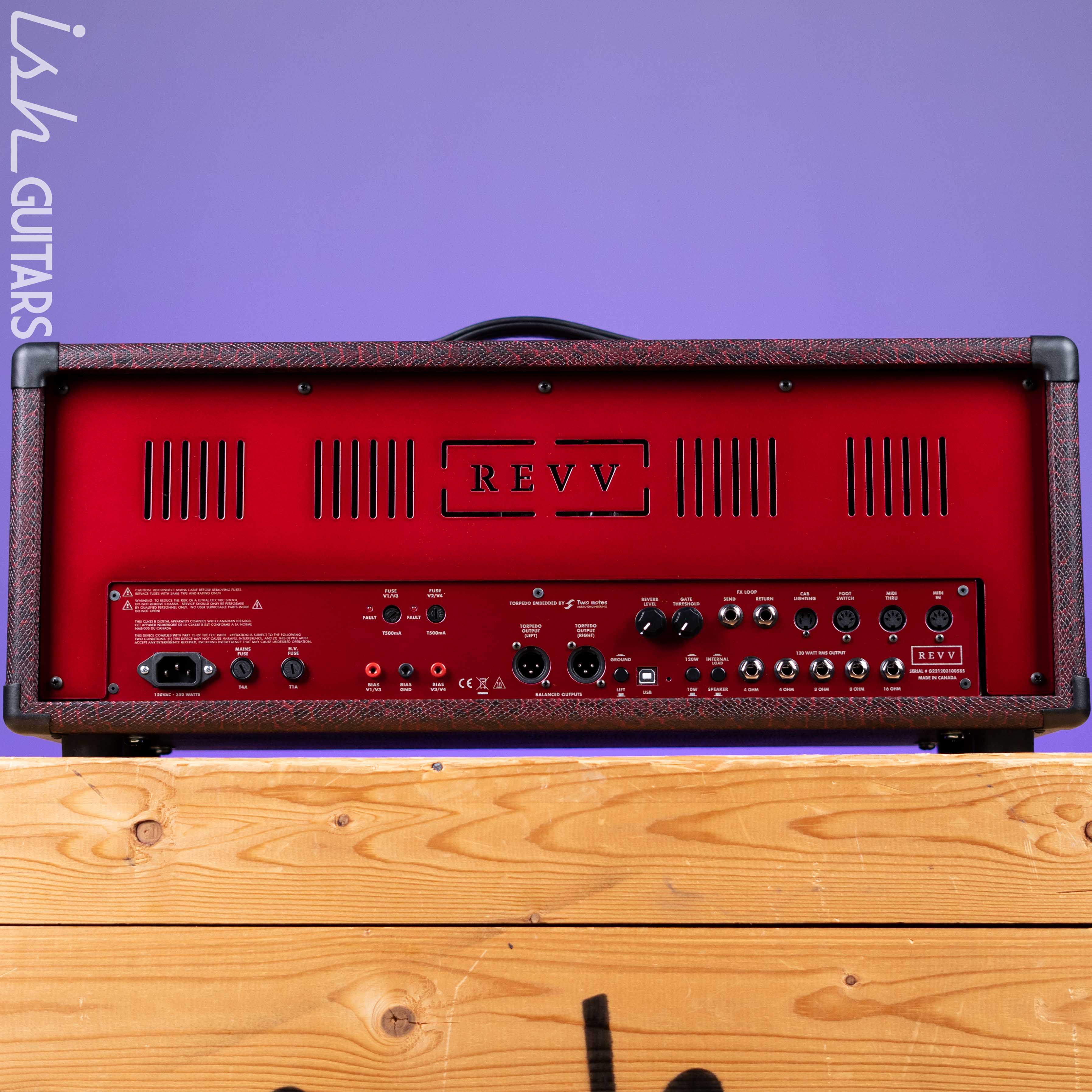 Revv Generator 120 MK3 120W Tube Amp Head Custom Red Snakeskin - Image 6