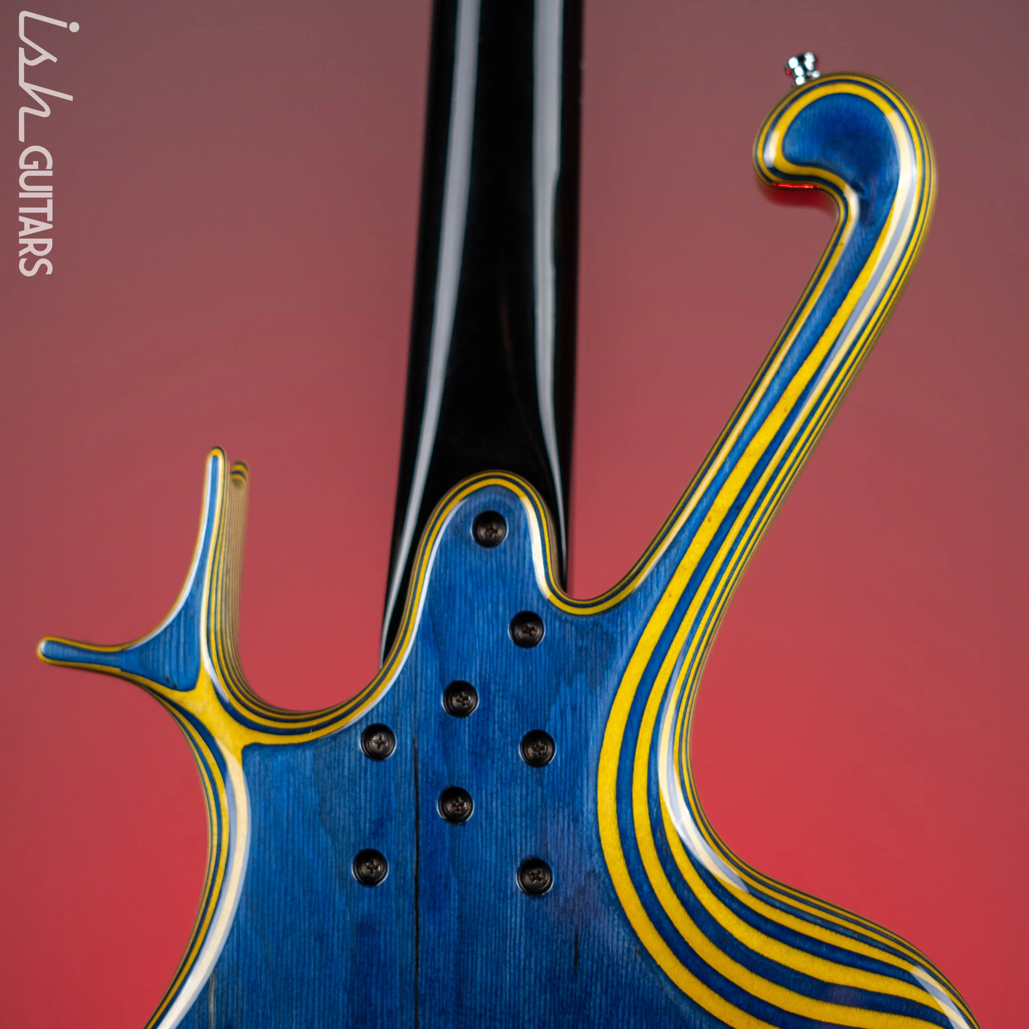 2020 Ritter Raptor 4 String Bass Guitar Blue Yellow High Density Ply - Image 10