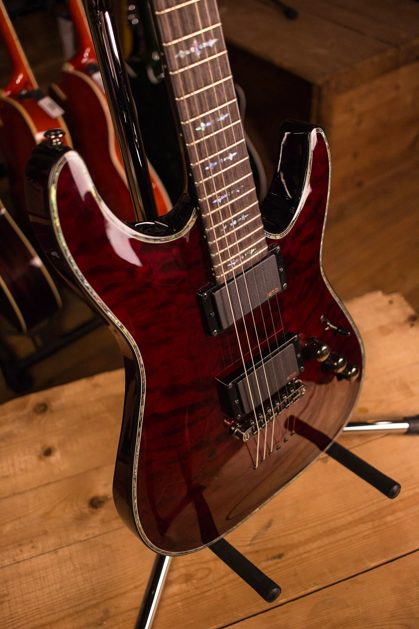 Schecter Guitar Research Hellraiser C-1 Electric Guitar Black Cherry - Image 6