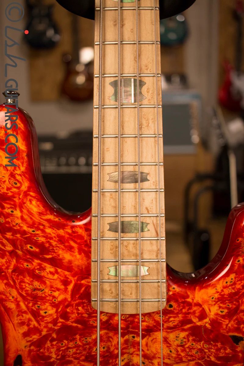 USA Spector Coda Deluxe P Precision Bass Inferno Red Buckeye Burl - Image 6