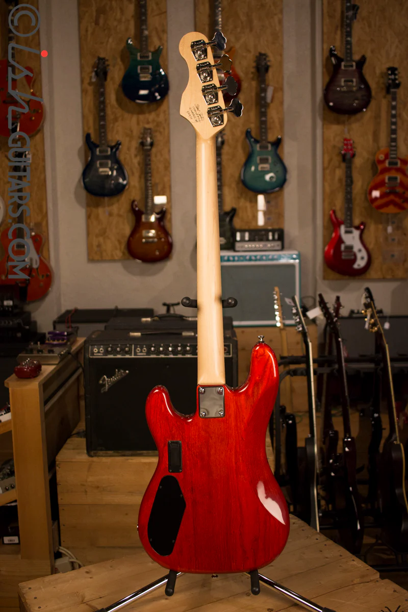 USA Spector Coda Deluxe P Precision Bass Inferno Red Buckeye Burl - Image 9