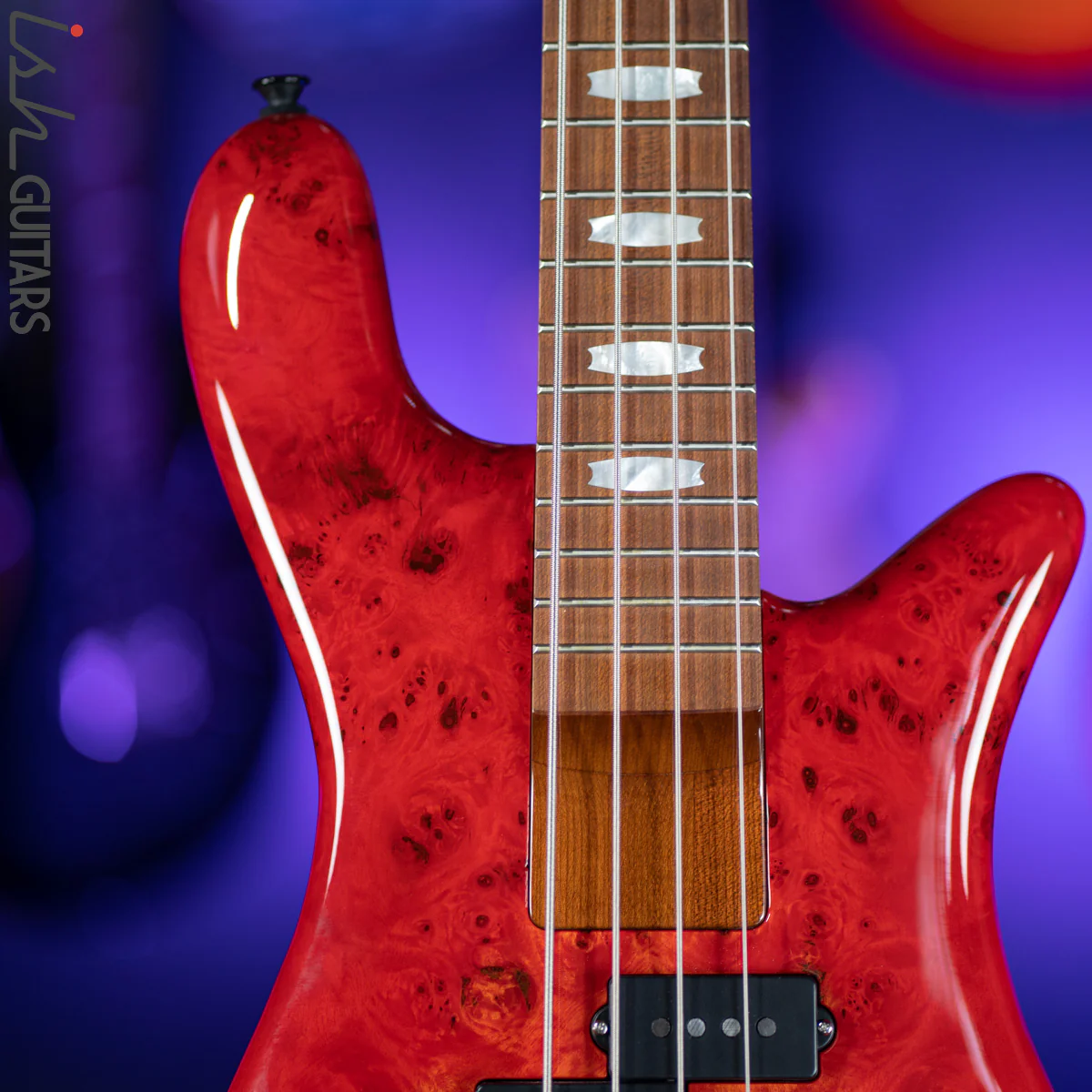 Spector Eurobolt 4 Inferno Red Gloss Poplar Burl Bass Guitar B-STOCK - Image 3