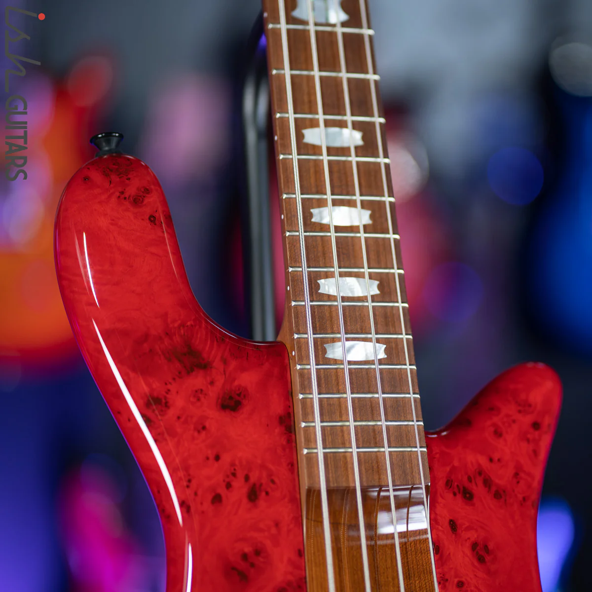 Spector Eurobolt 4 Inferno Red Gloss Poplar Burl Bass Guitar B-STOCK - Image 5
