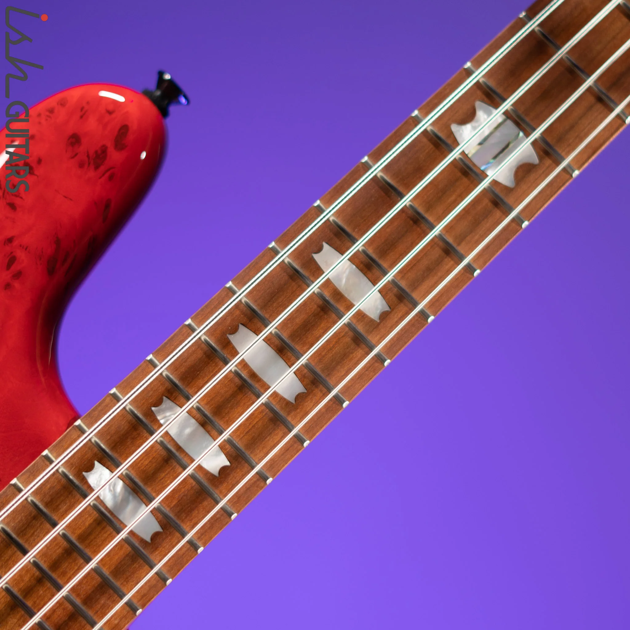 Spector Eurobolt 4 Inferno Red Gloss Poplar Burl Bass Guitar - Image 5