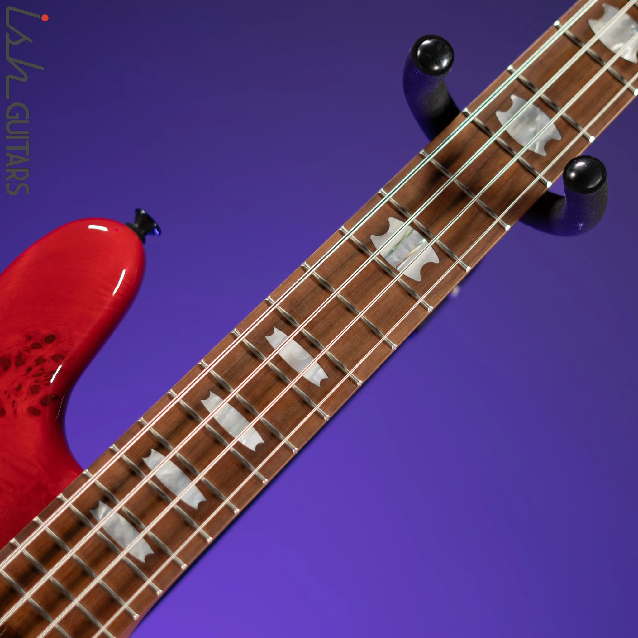 Spector Eurobolt 4 Inferno Red Gloss Poplar Burl Bass Guitar Demo - Image 5