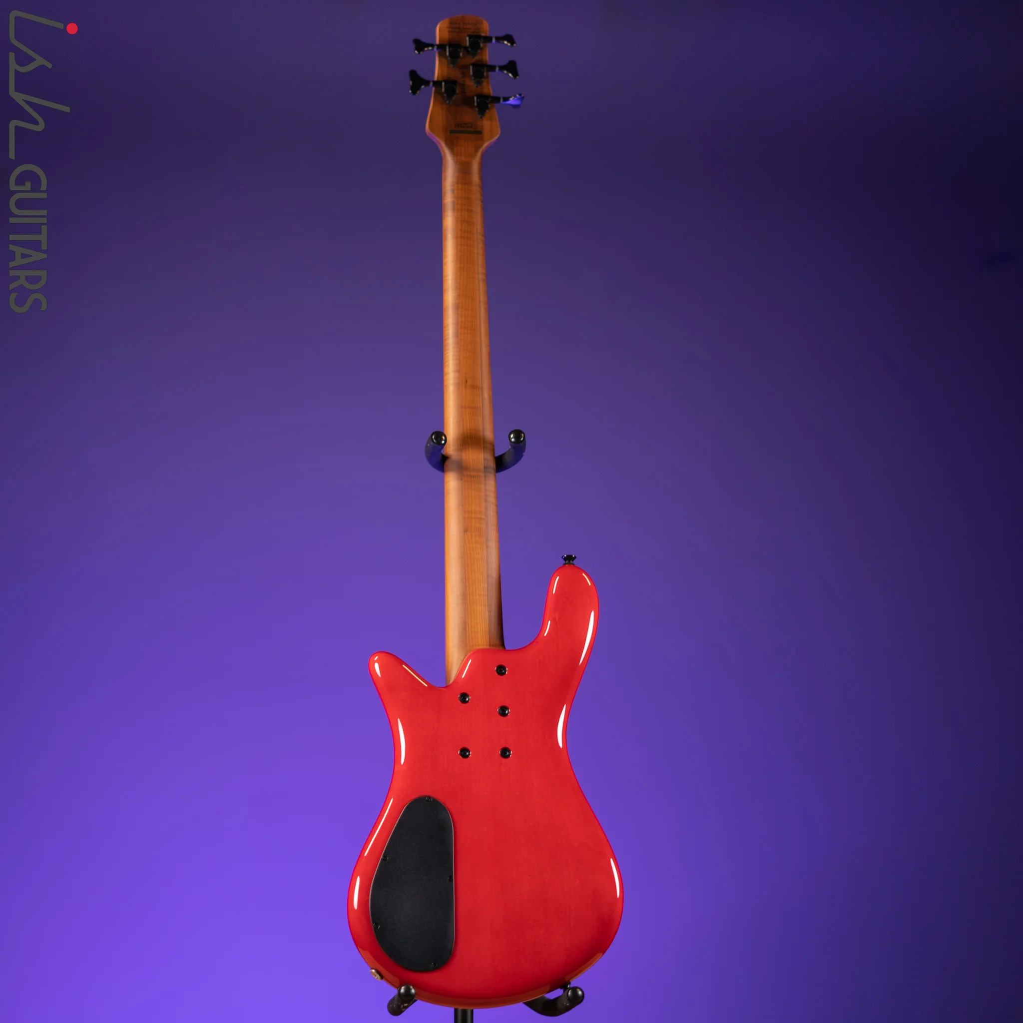 Spector Eurobolt 5 Inferno Red Gloss Poplar Burl Bass Guitar Demo - Image 7