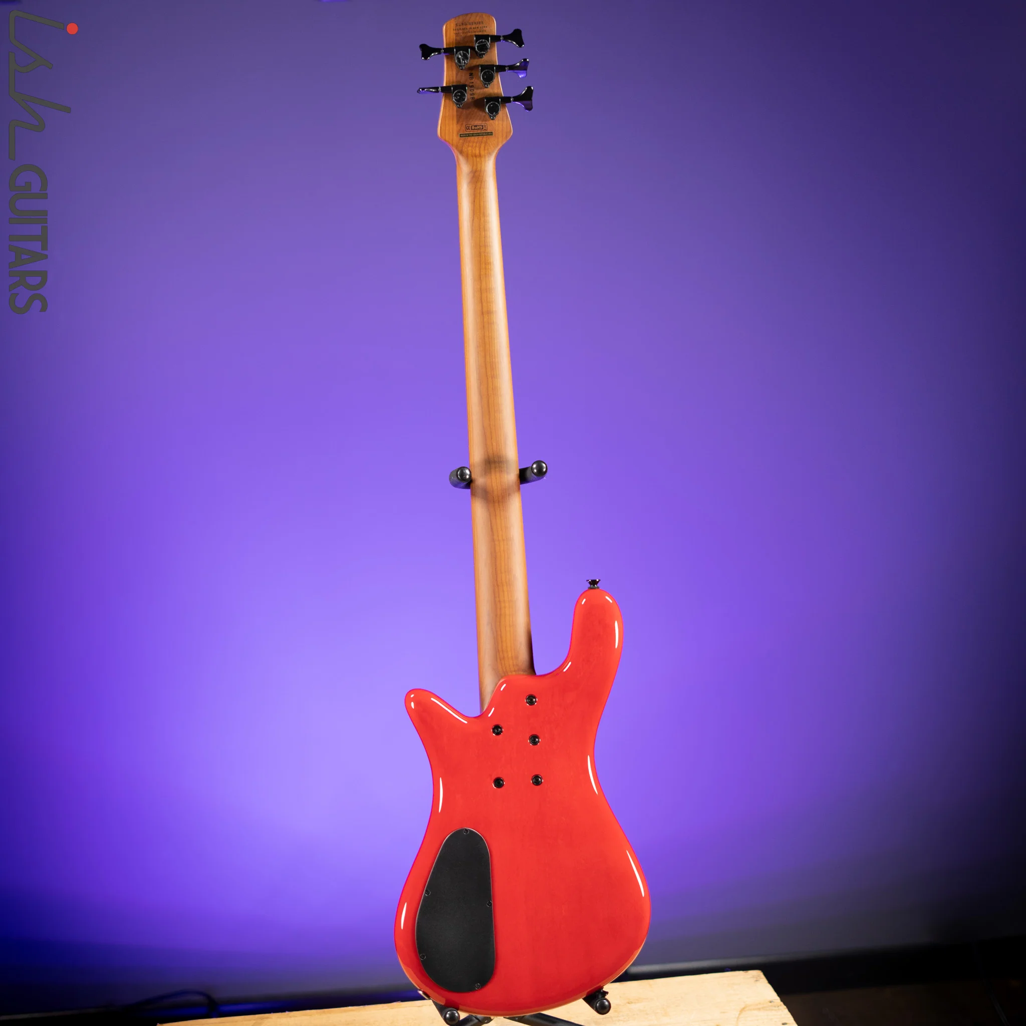 Spector Eurobolt 5 Inferno Red Gloss Poplar Burl Bass Guitar Demo - Image 6