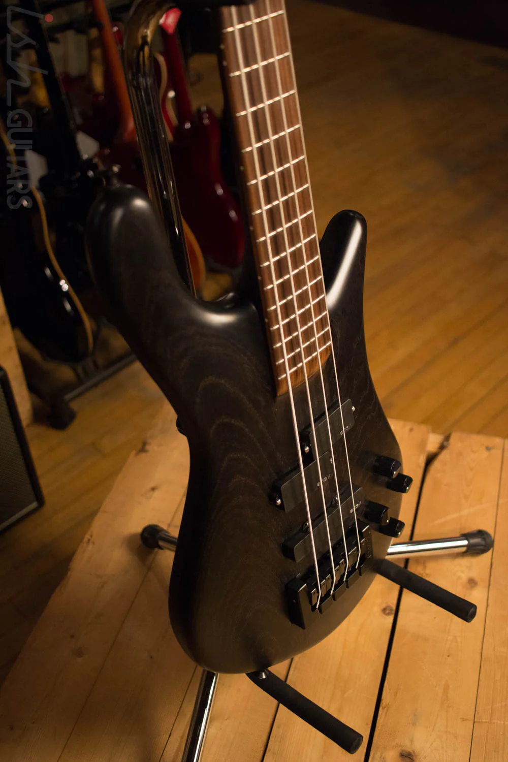 USA Spector Forte 4 Matte Black Swamp Ash Neck Through Bass Guitar - Image 6