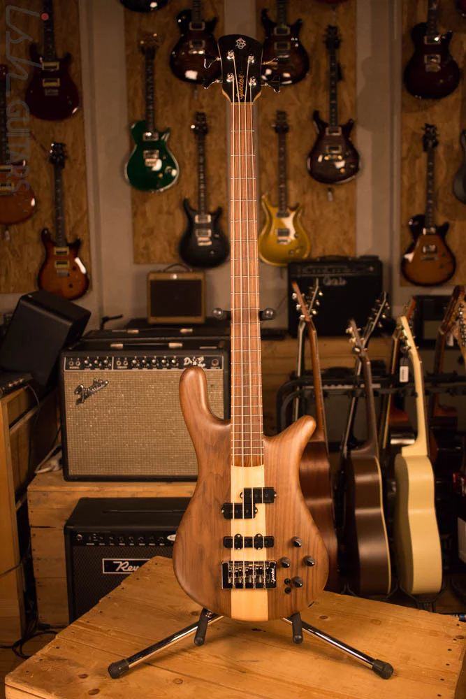 Spector Forte 4 Retro Walnut Body DiMarzio Pickups Bass Player Live Display - Image 2