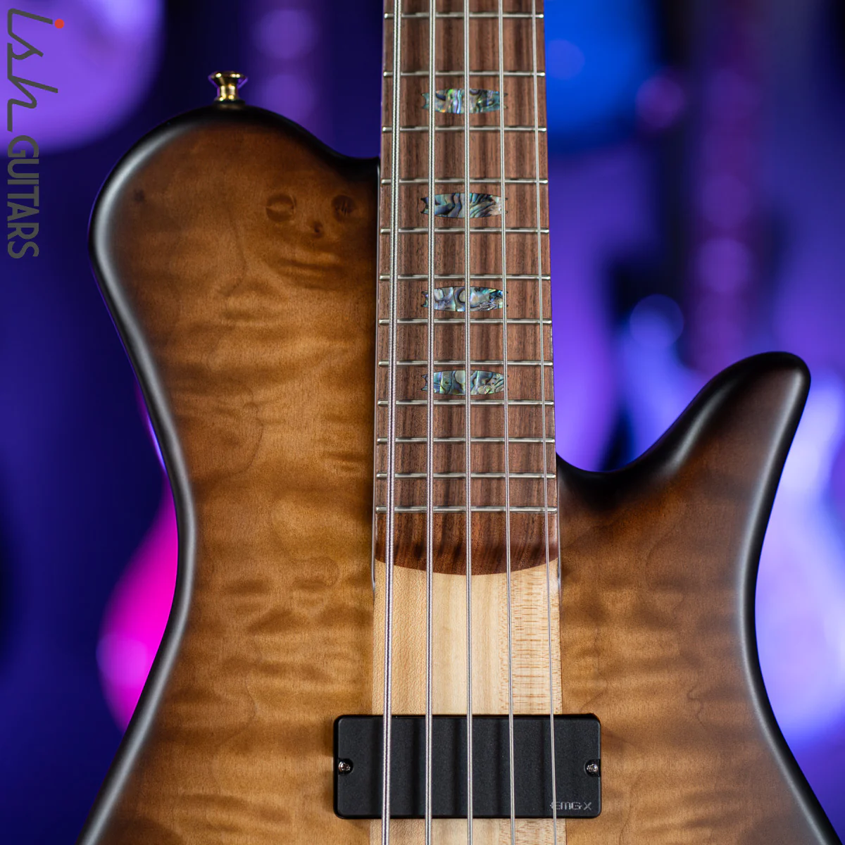 Spector Singlecut SC5 NS-5 Bass Natural Tobacco Burst Matte Flame Maple - Image 3