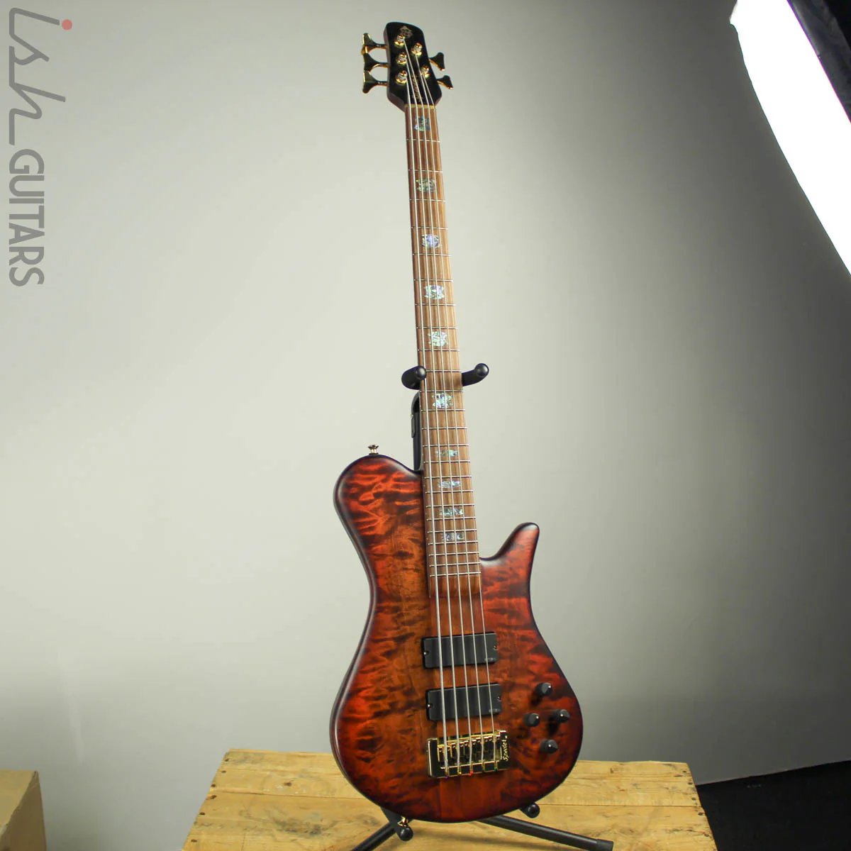Spector Singlecut SC5 NS-5 Bass Ultra Amber Burst Matte Flame Maple - Image 2